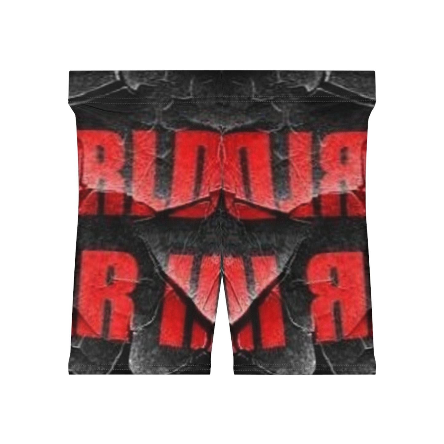 Bold Women's Biker Shorts - 'WORLD WAR' Graphic Design for Active Lifestyle