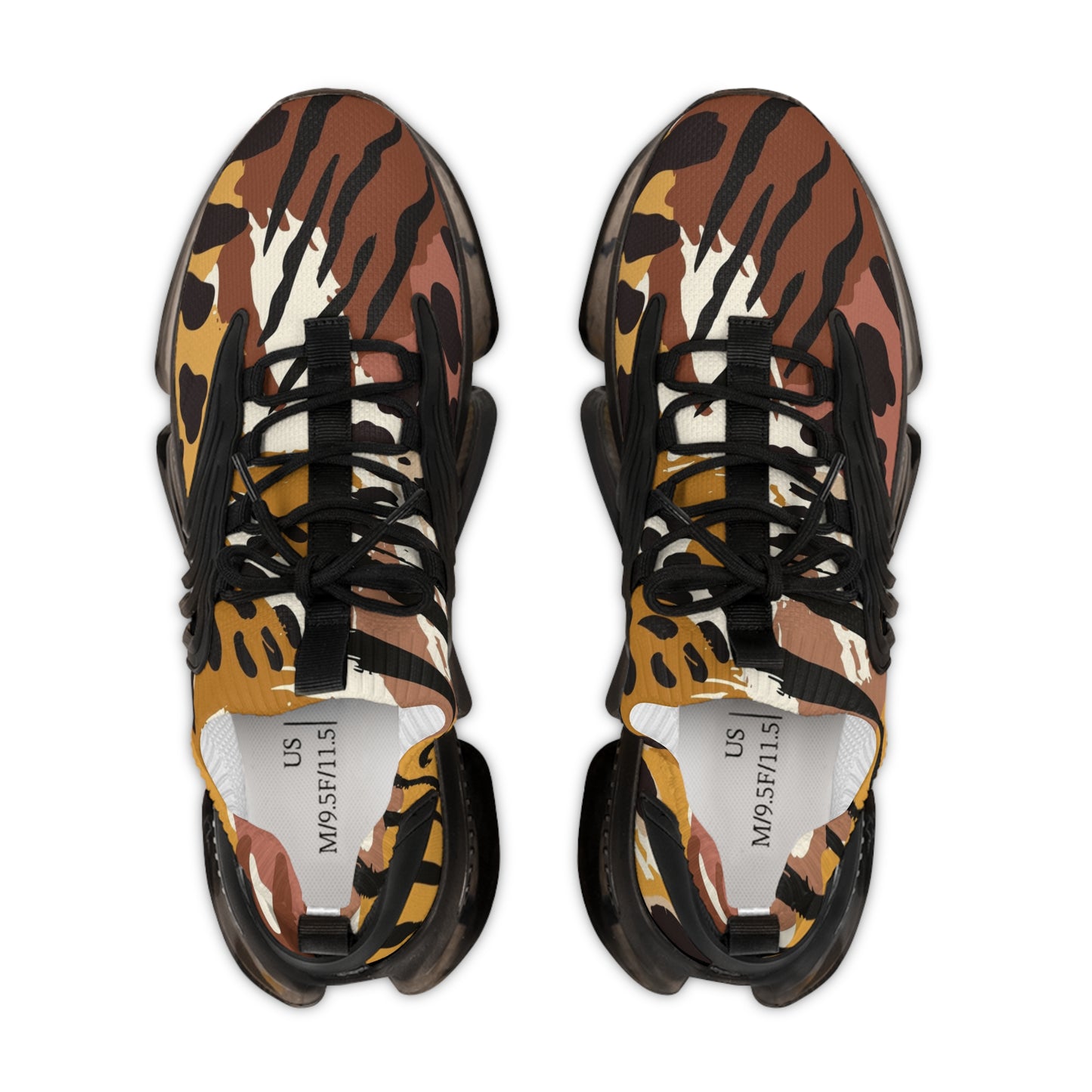 Stylish Tiger Print Mesh Sneakers for Men - Trendy Athletic Footwear
