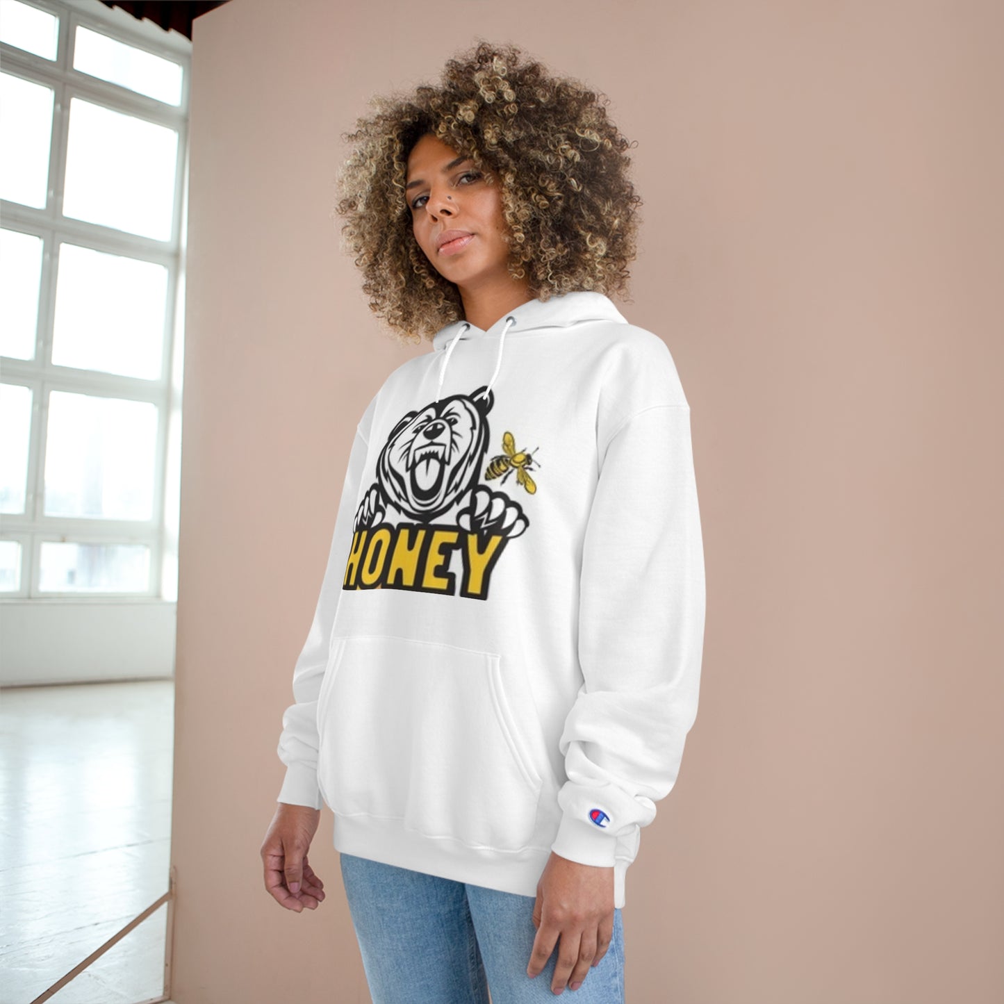 Honey Bear Champion Hoodie - Fun & Cozy Streetwear