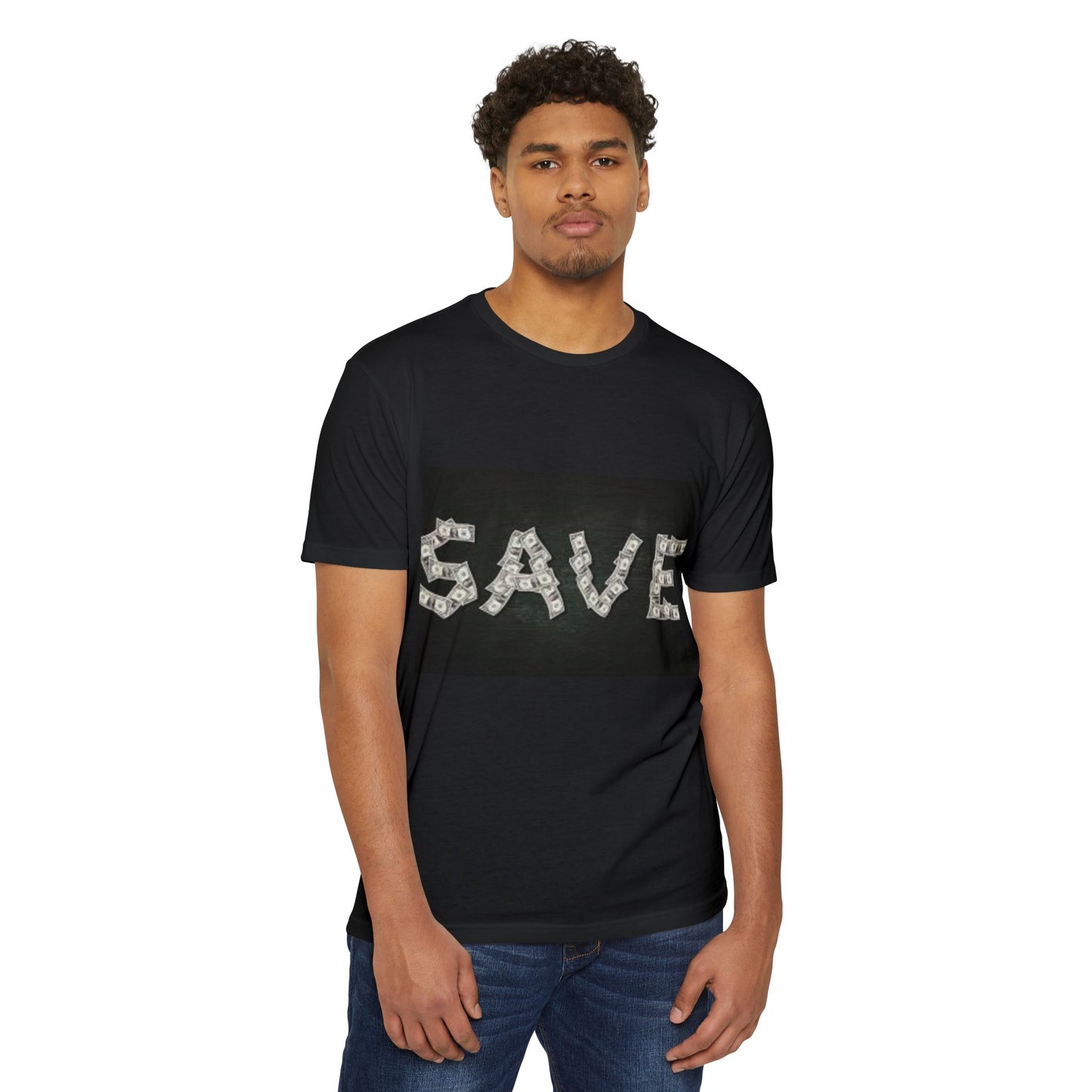 Unisex CVC Jersey T-shirt - 'SAVE' Money Design