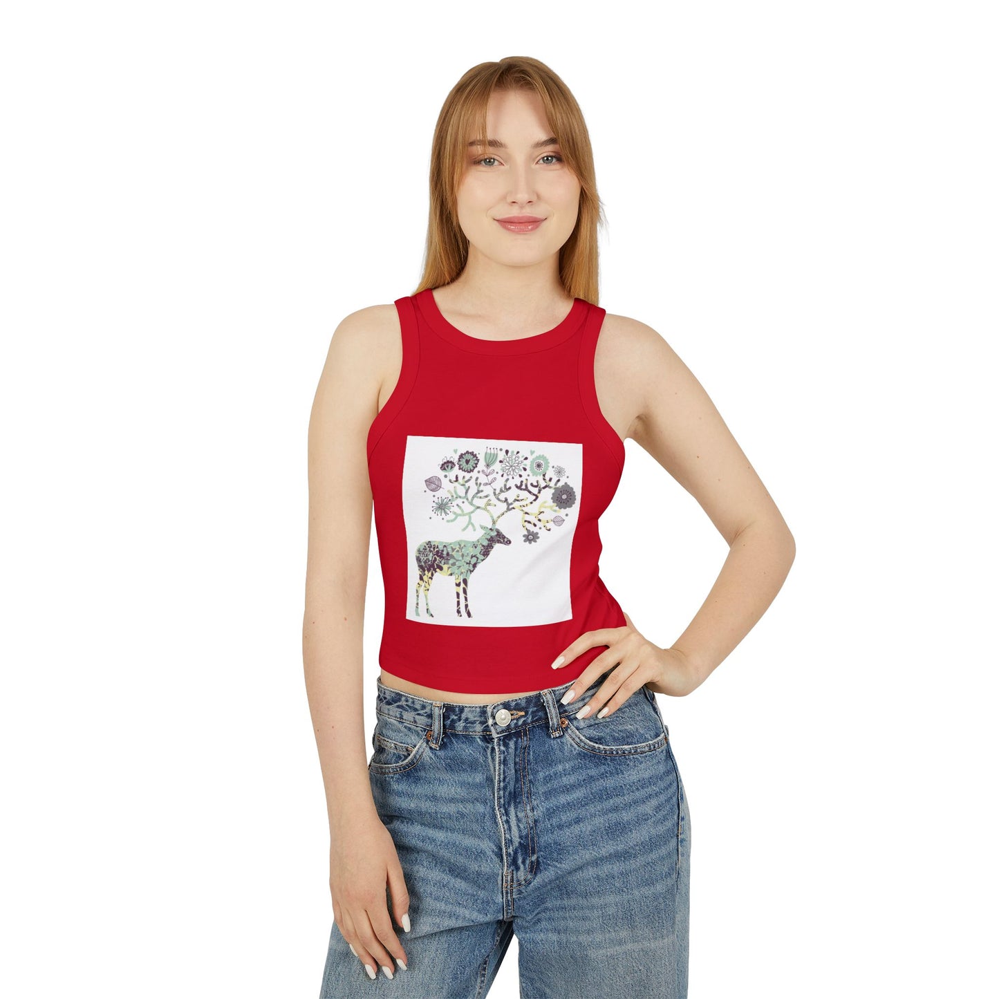 Eco-Friendly Women's Micro Rib Racer Tank Top - Nature-Inspired Design
