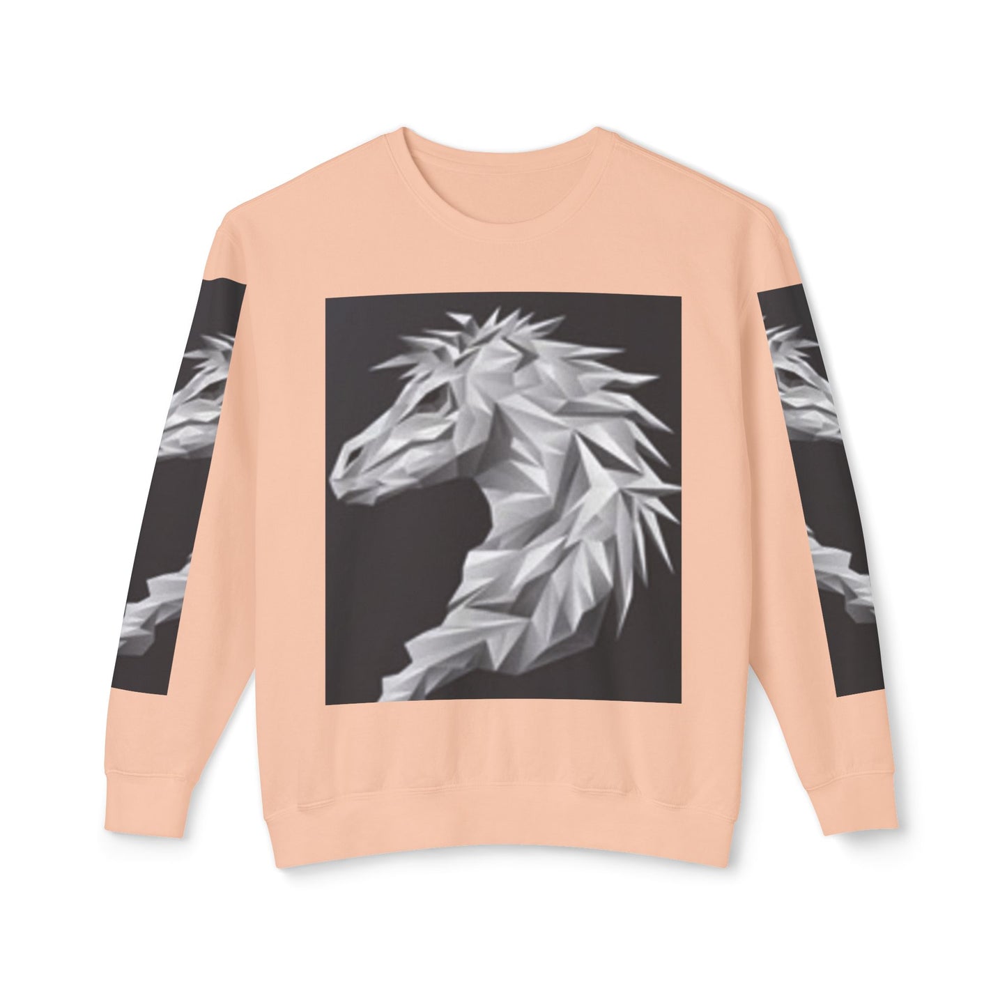 Unisex Lightweight Crewneck Sweatshirt - Stylish Geometric Horse Design