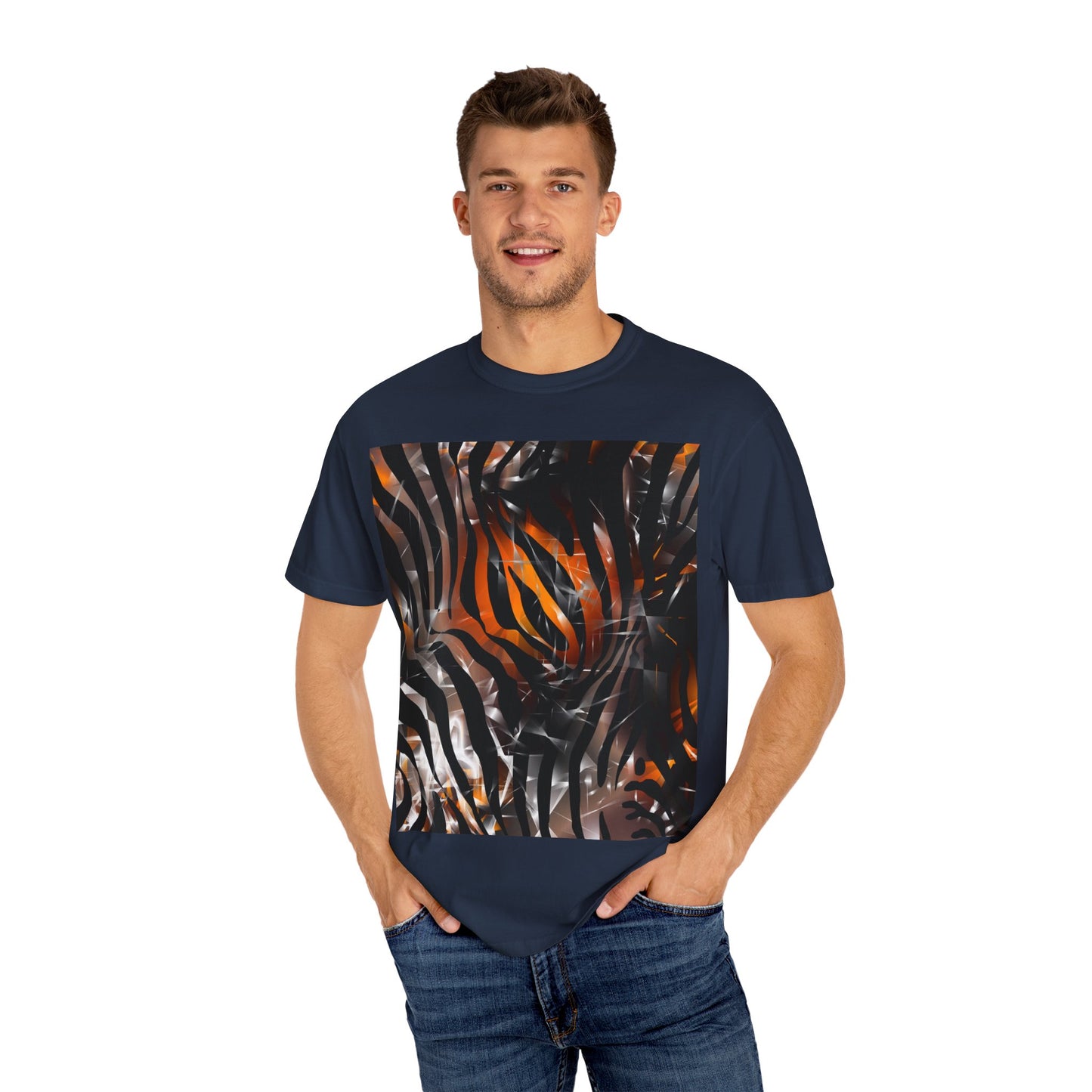 Vibrant Jungle Print Unisex Garment-Dyed T-Shirt
