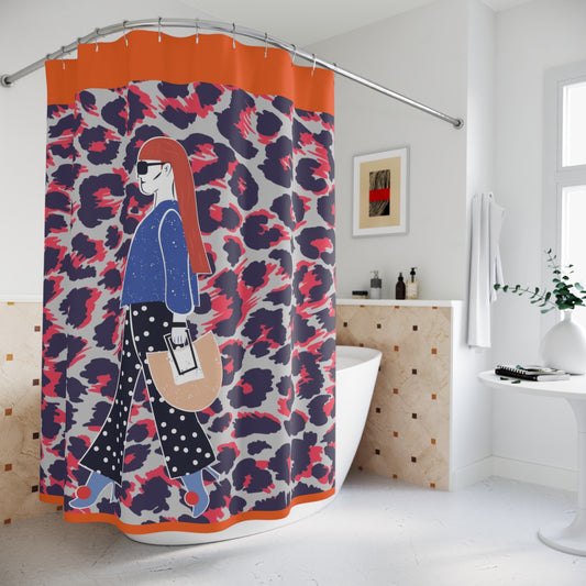 Chic Fashionista Shower Curtain - Trendy Leopard Print for Stylish Bathrooms