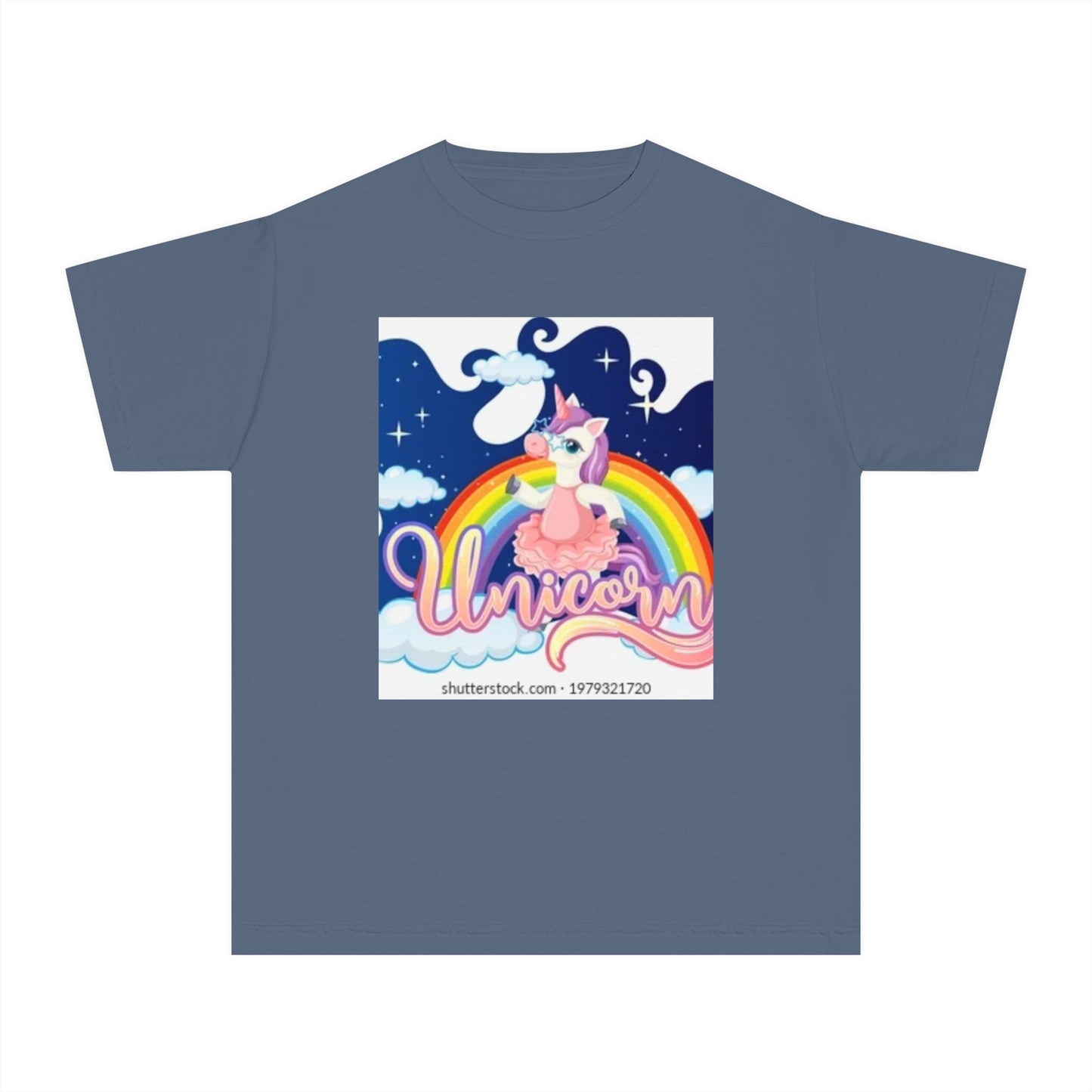 Youth Unicorn Midweight Tee - Colorful Rainbow Graphic T-Shirt