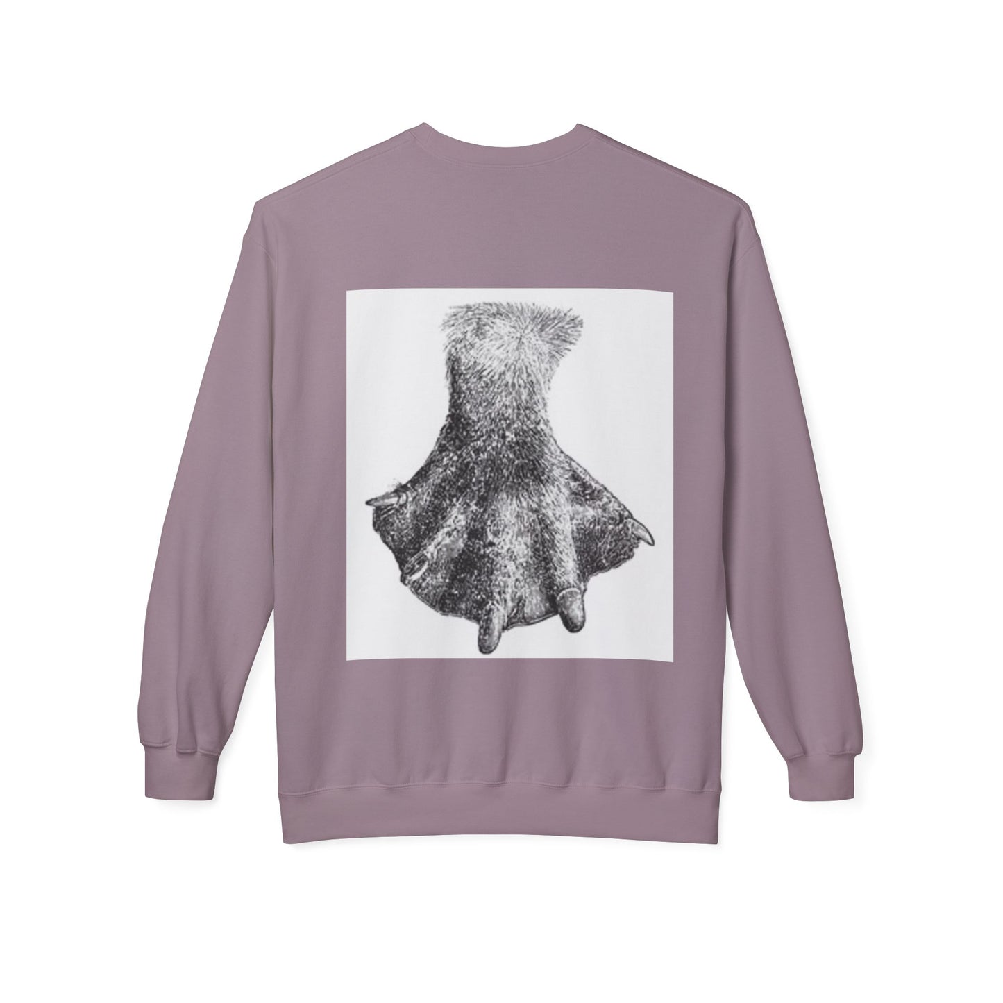 Artistic Fleece Crewneck Sweatshirt with Unique Dress Design