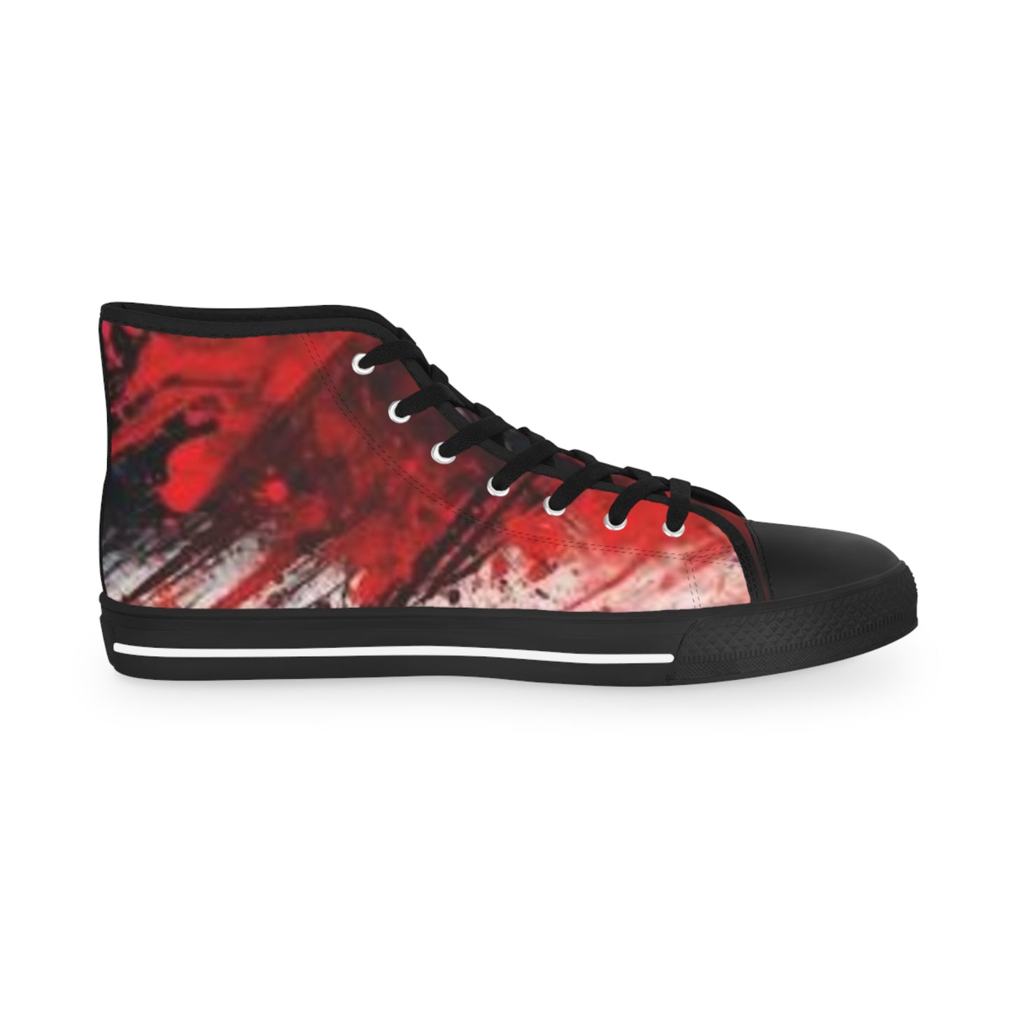 Artistic High Top Sneakers - Bold Red Design for Unique Style