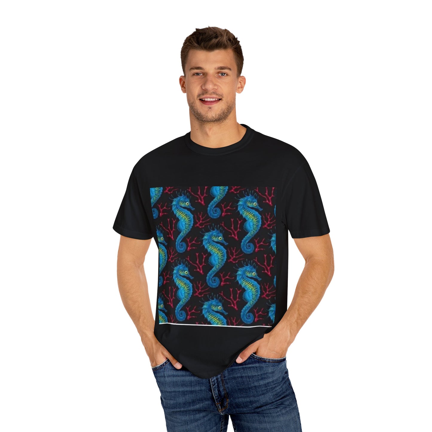 Ocean-Inspired Unisex T-Shirt with Seahorse Design
