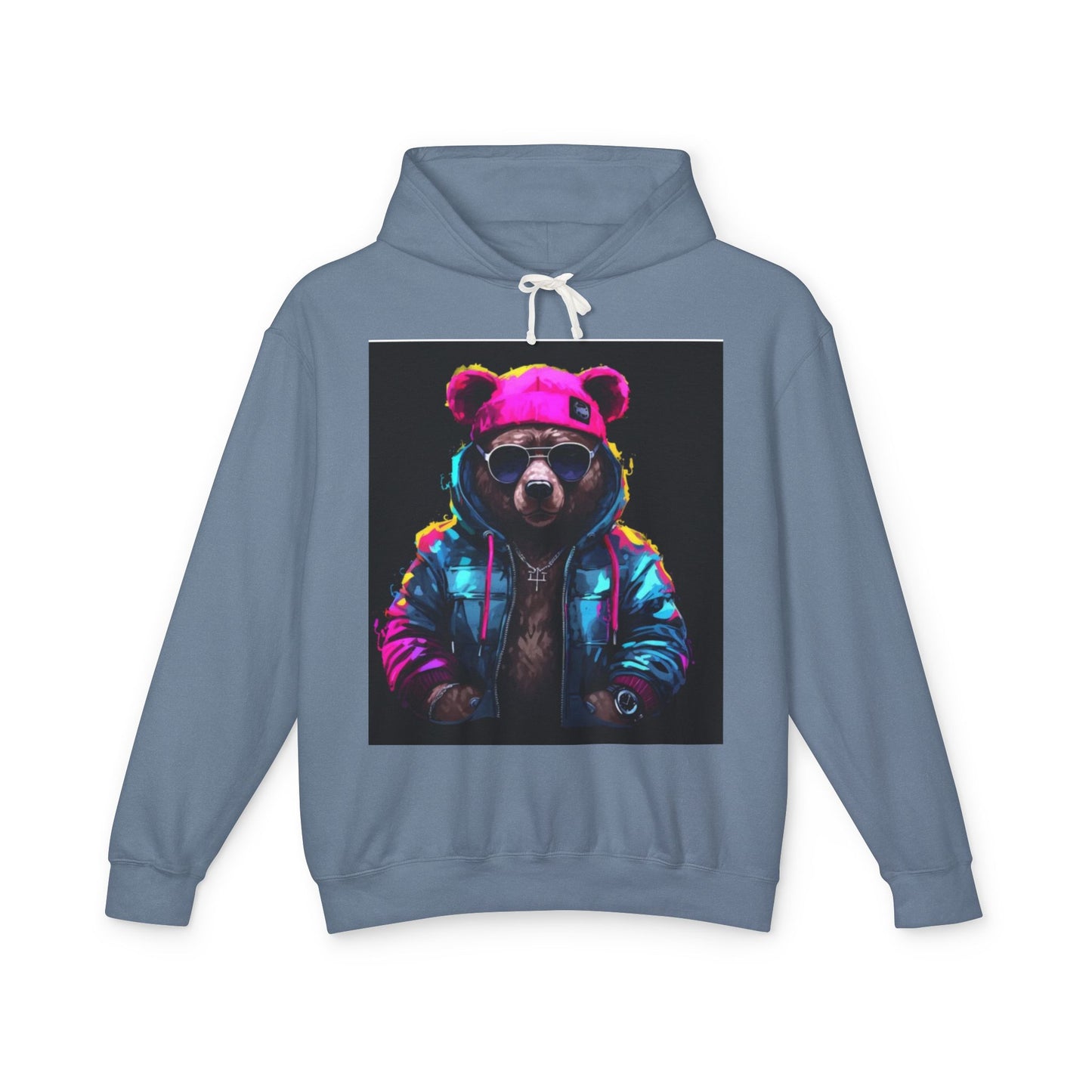 Cool Bear Hoodie - Unisex Lightweight Hooded Sweatshirt with Funky Design