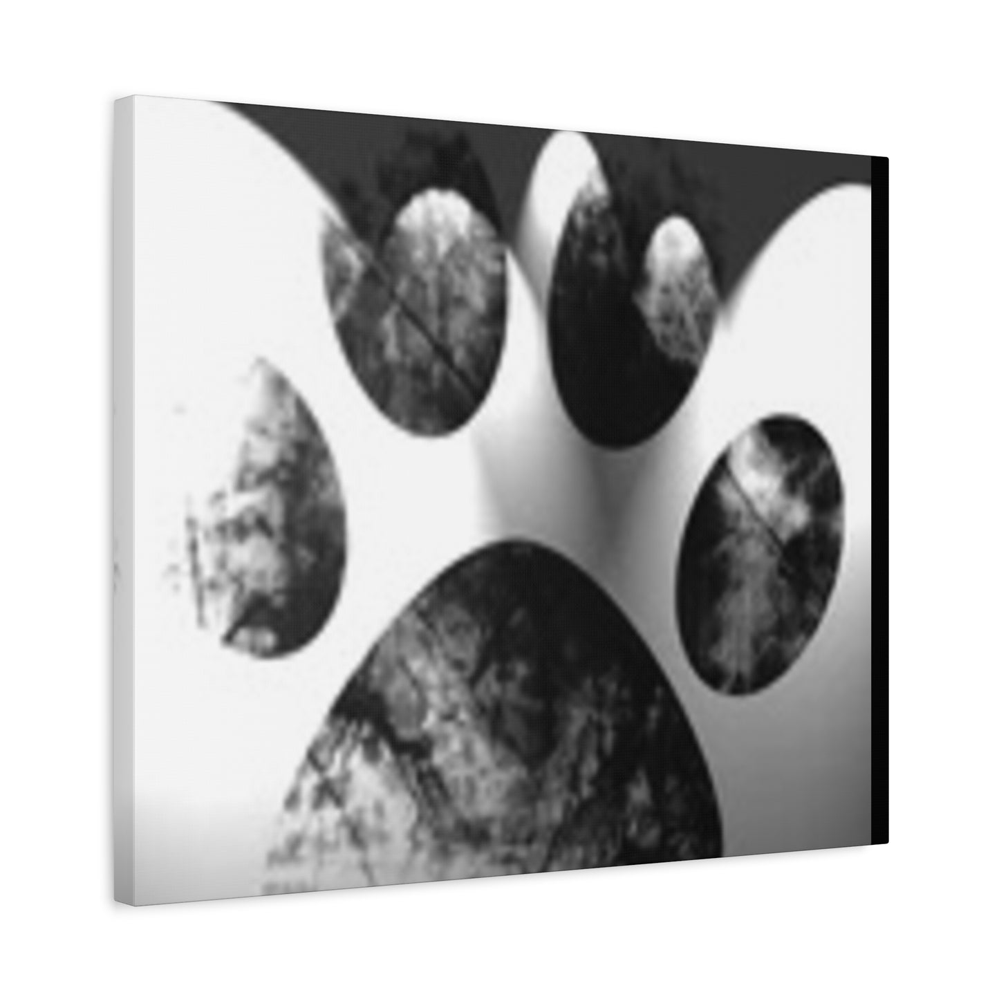 Black Paw Print Canvas Art - Modern Animal Decor for Pet Lovers