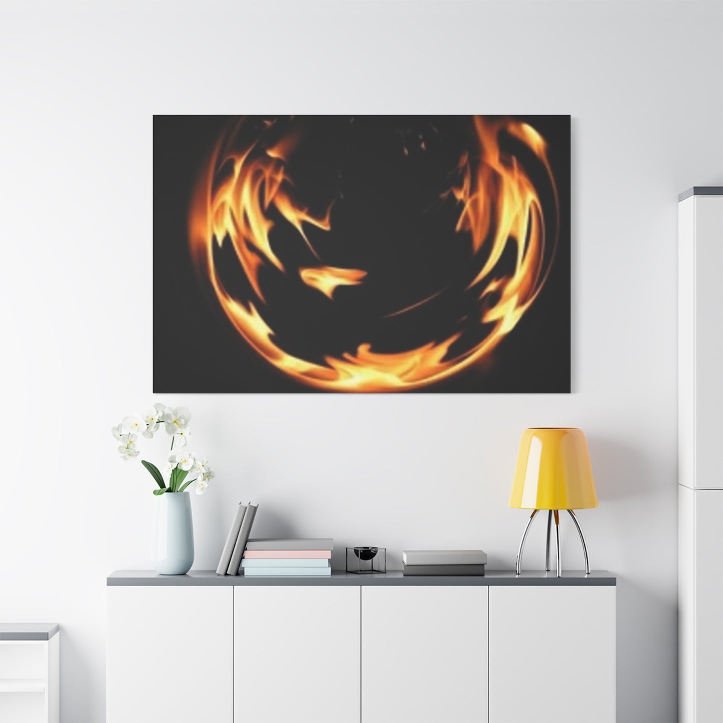 Fire Swirl Matte Canvas Art - Stretched 1.25" Gallery Wrap