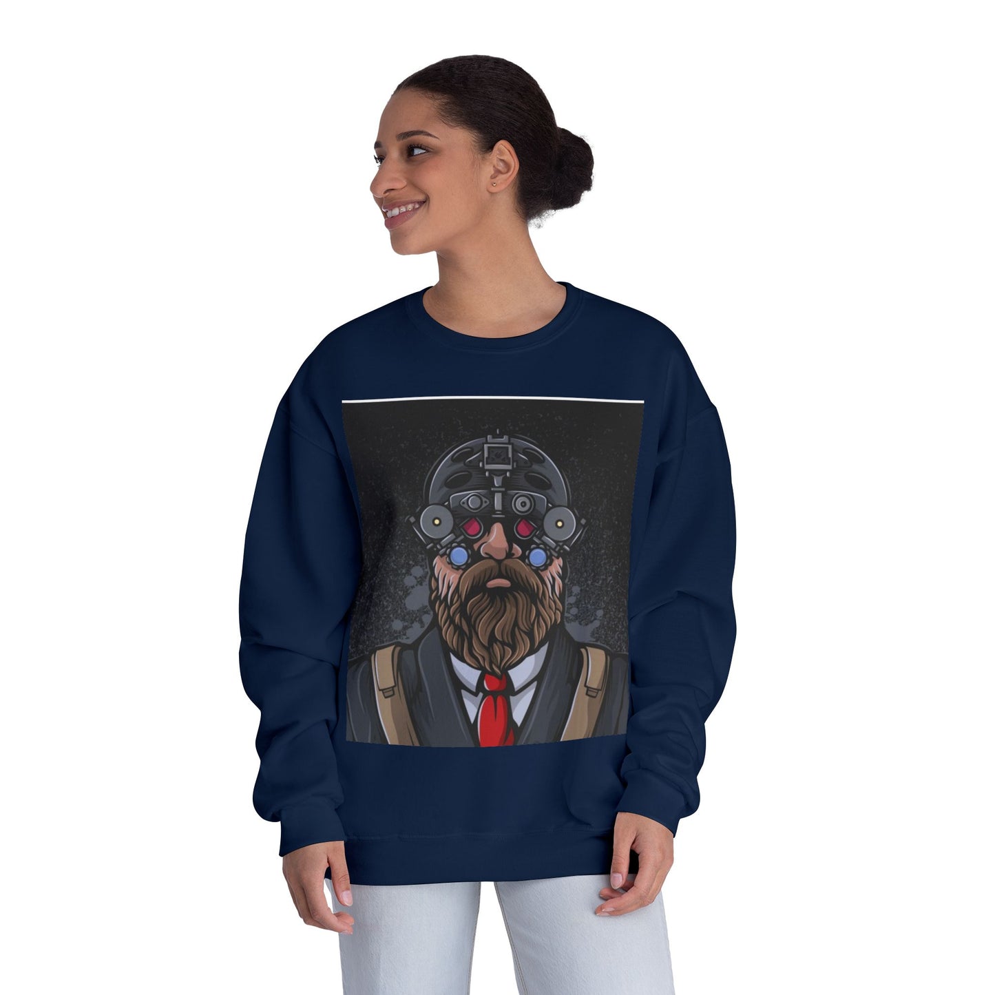 Bearded Warrior Crewneck Sweatshirt - Unisex Graphic Sweatshirt