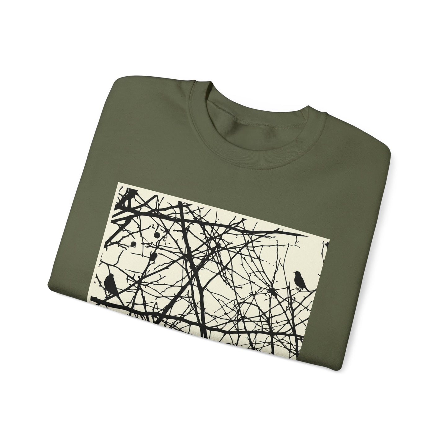 Nature-Inspired Unisex Crewneck Sweatshirt with Bird Print