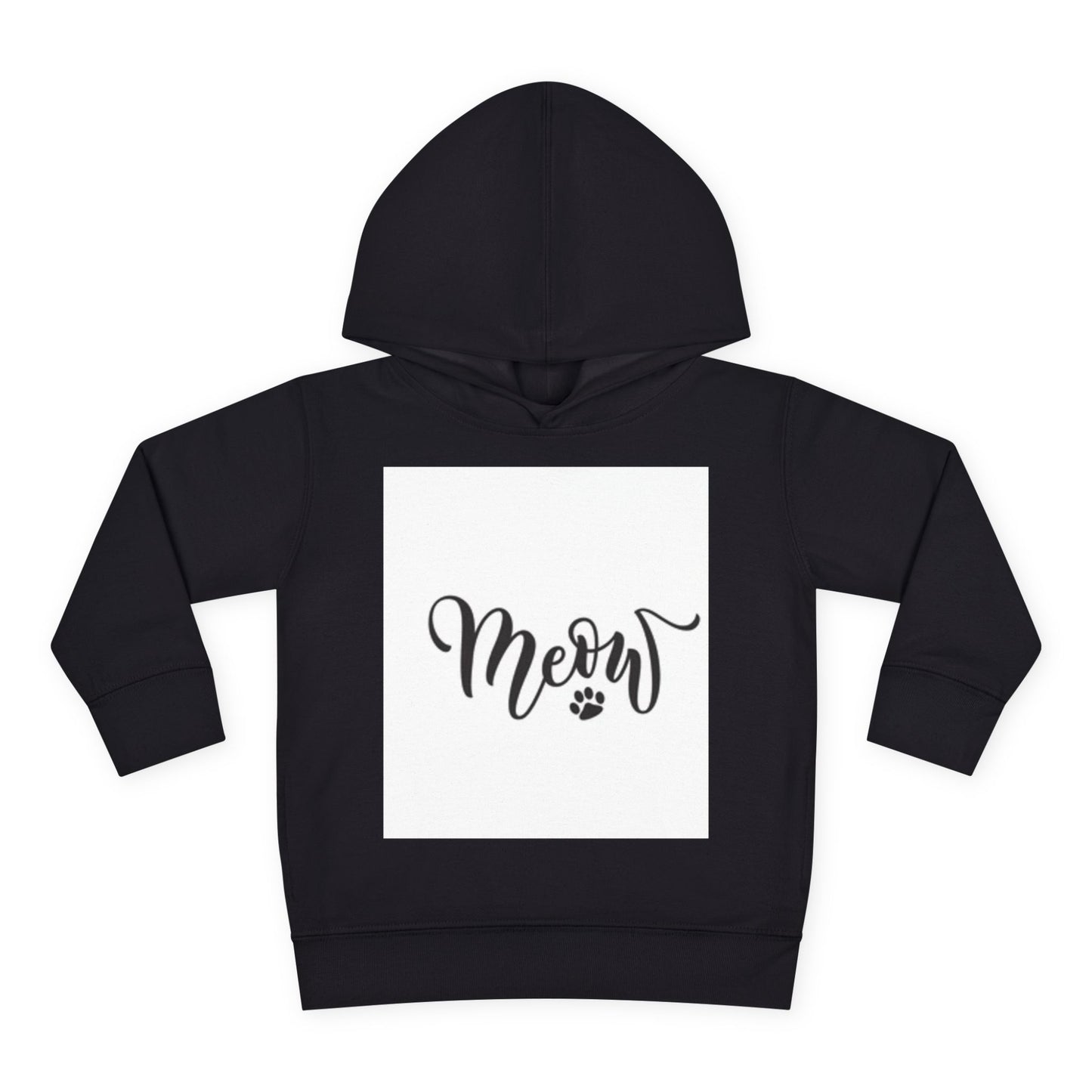 Cute Toddler Pullover Fleece Hoodie - 'Meow' Cat Design