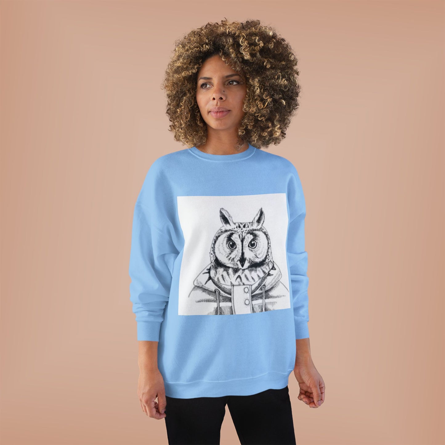 Whimsical Owl Eco-Friendly Crewneck Sweatshirt - Unisex