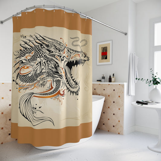 Dragon-Inspired Art Shower Curtain - Bold & Elegant Bath Decor