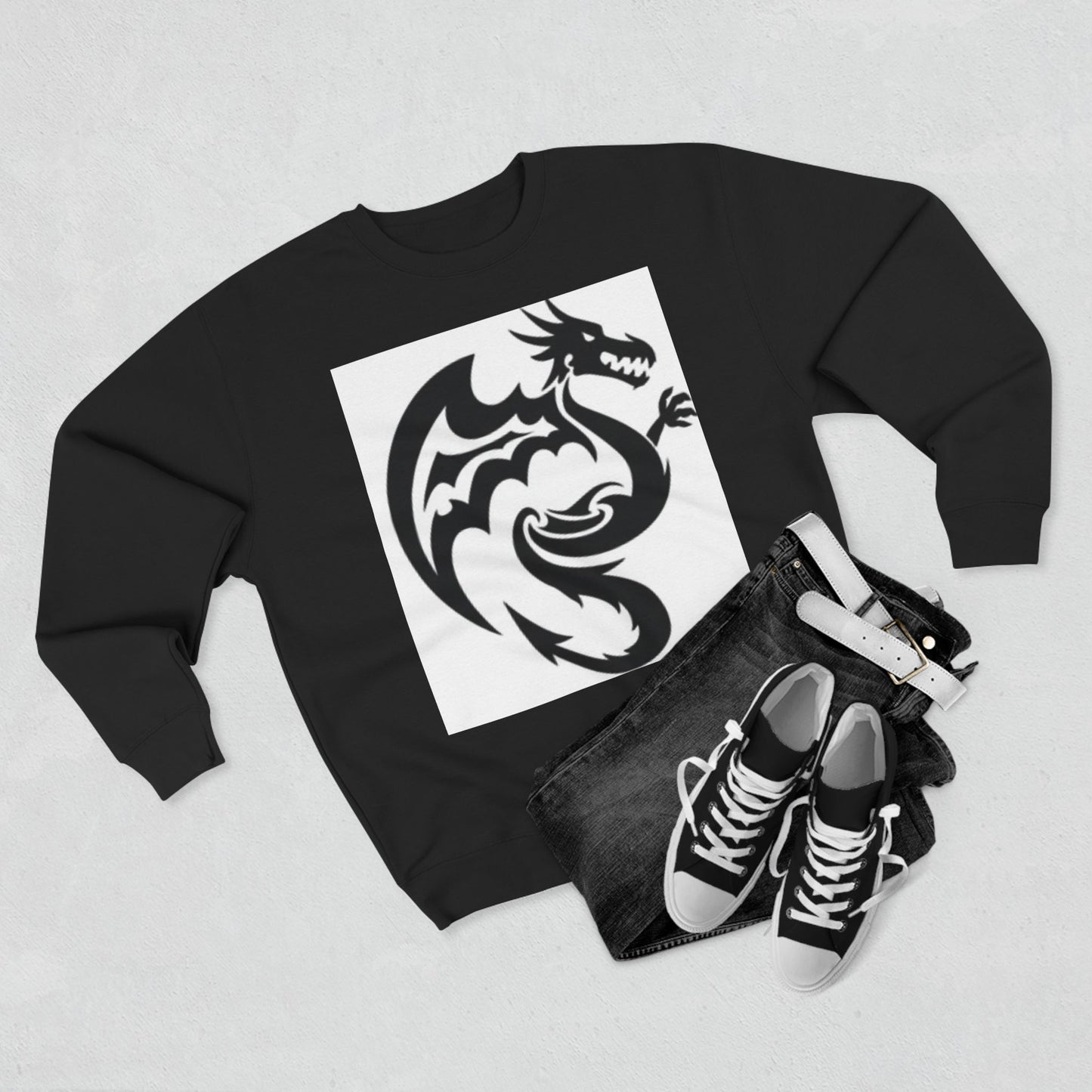 Unisex Dragon Graphic Crewneck Sweatshirt - Stylish & Cozy for Fantasy Lovers