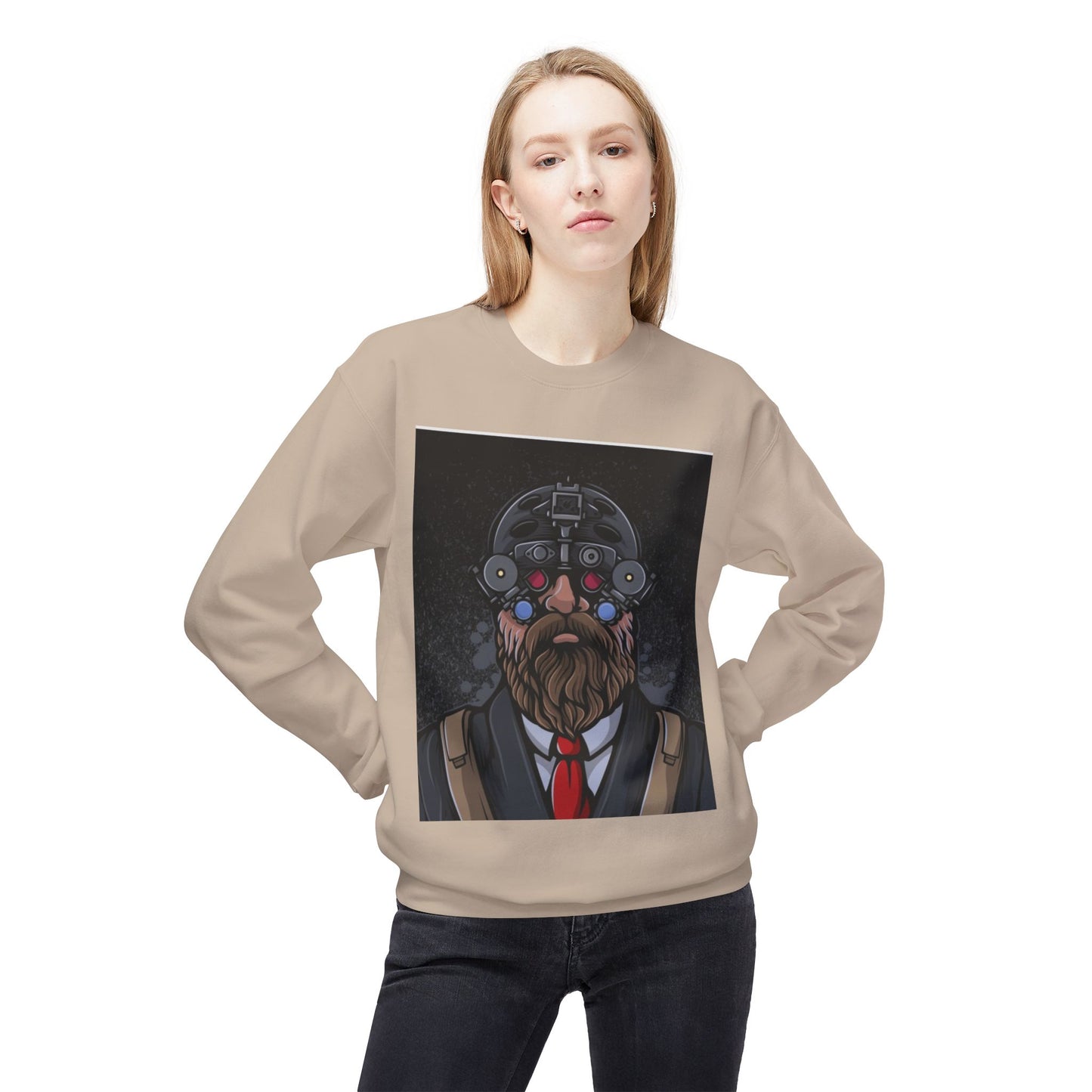 Bearded Tech Enthusiast Crewneck Sweatshirt