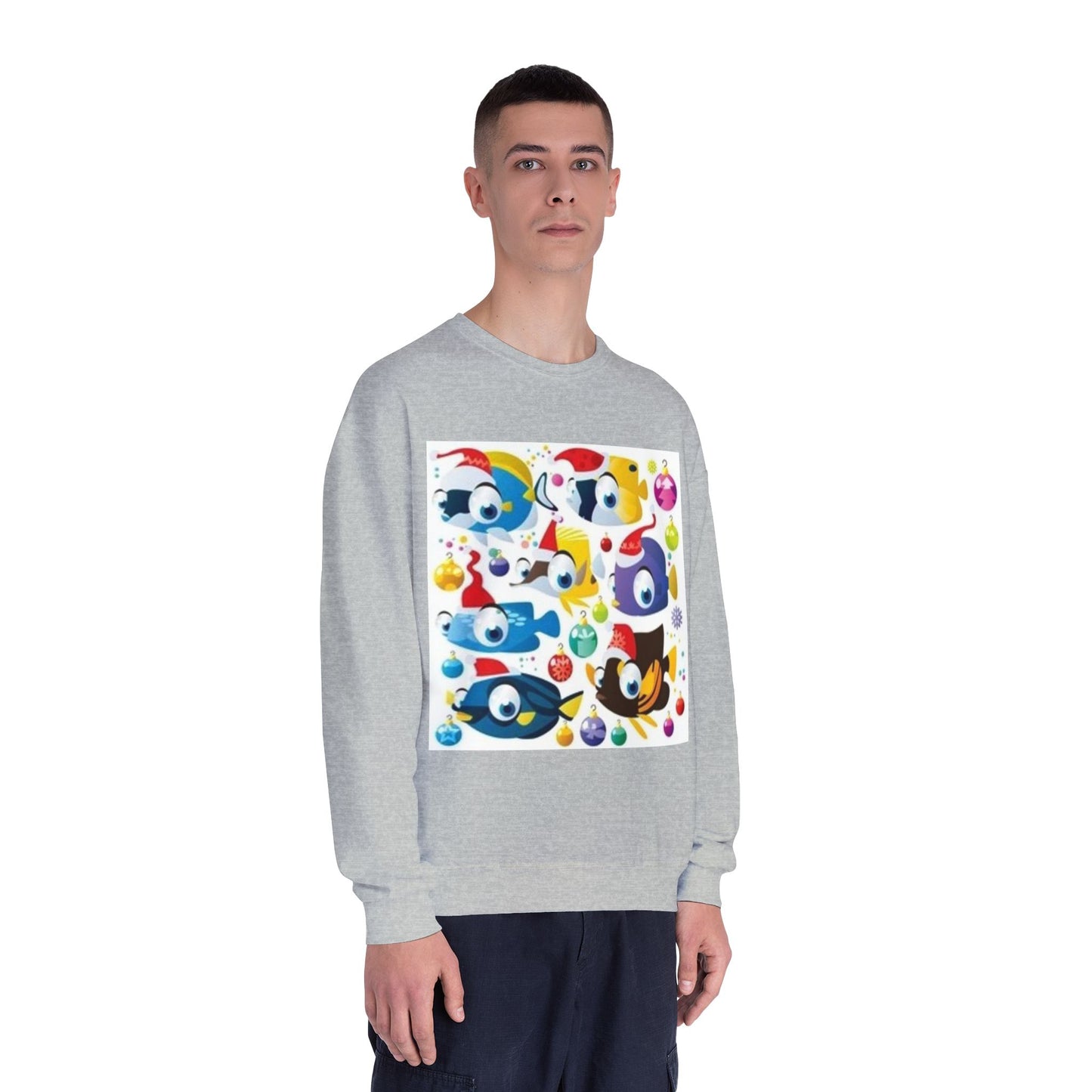 Whimsical Colorful Crewneck Sweatshirt – Fun Cartoon Design