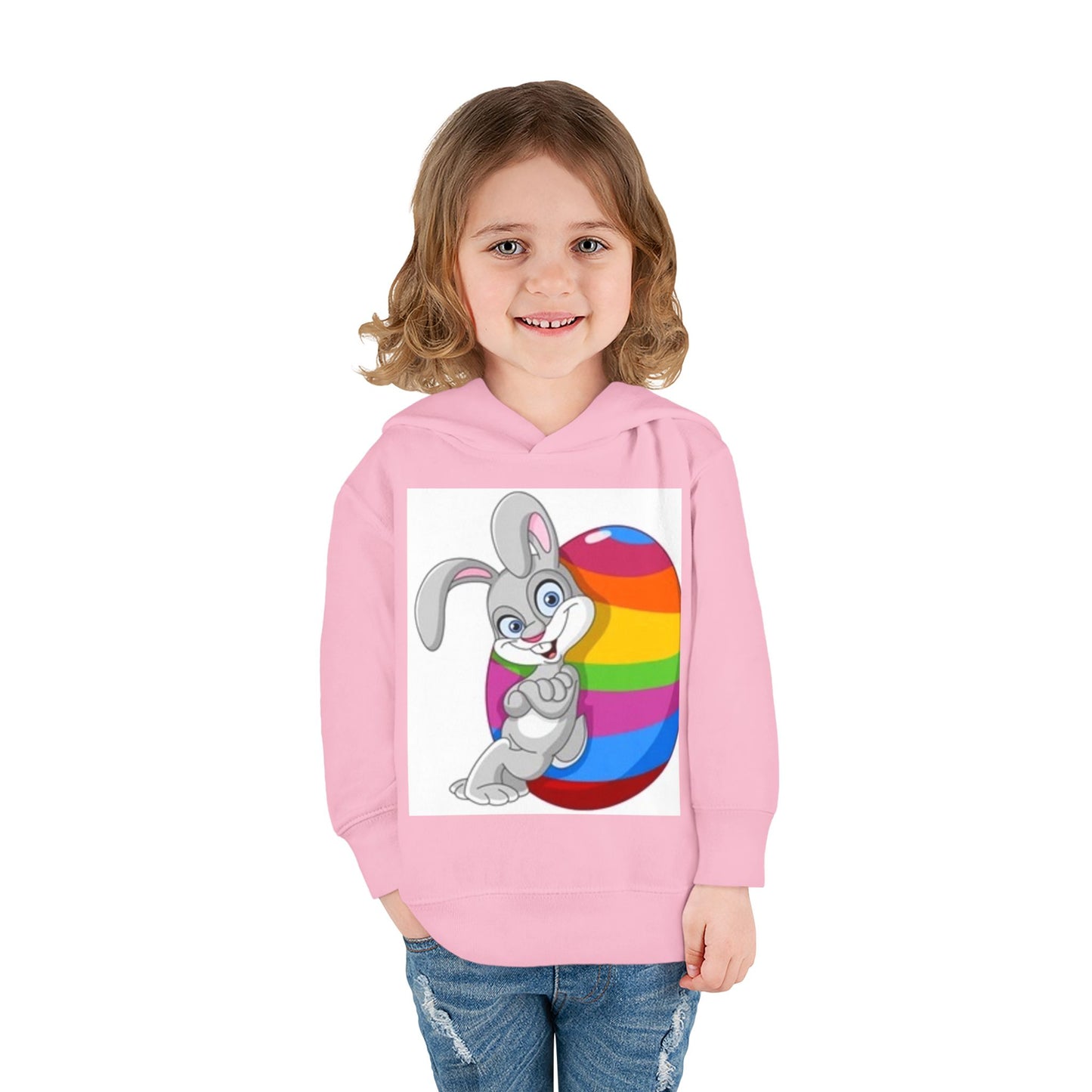 Colorful Easter Bunny Toddler Pullover Hoodie