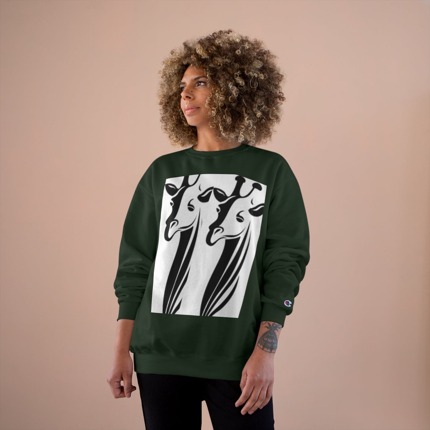 Giraffe Lovers Champion Sweatshirt - Cozy Wildlife Apparel