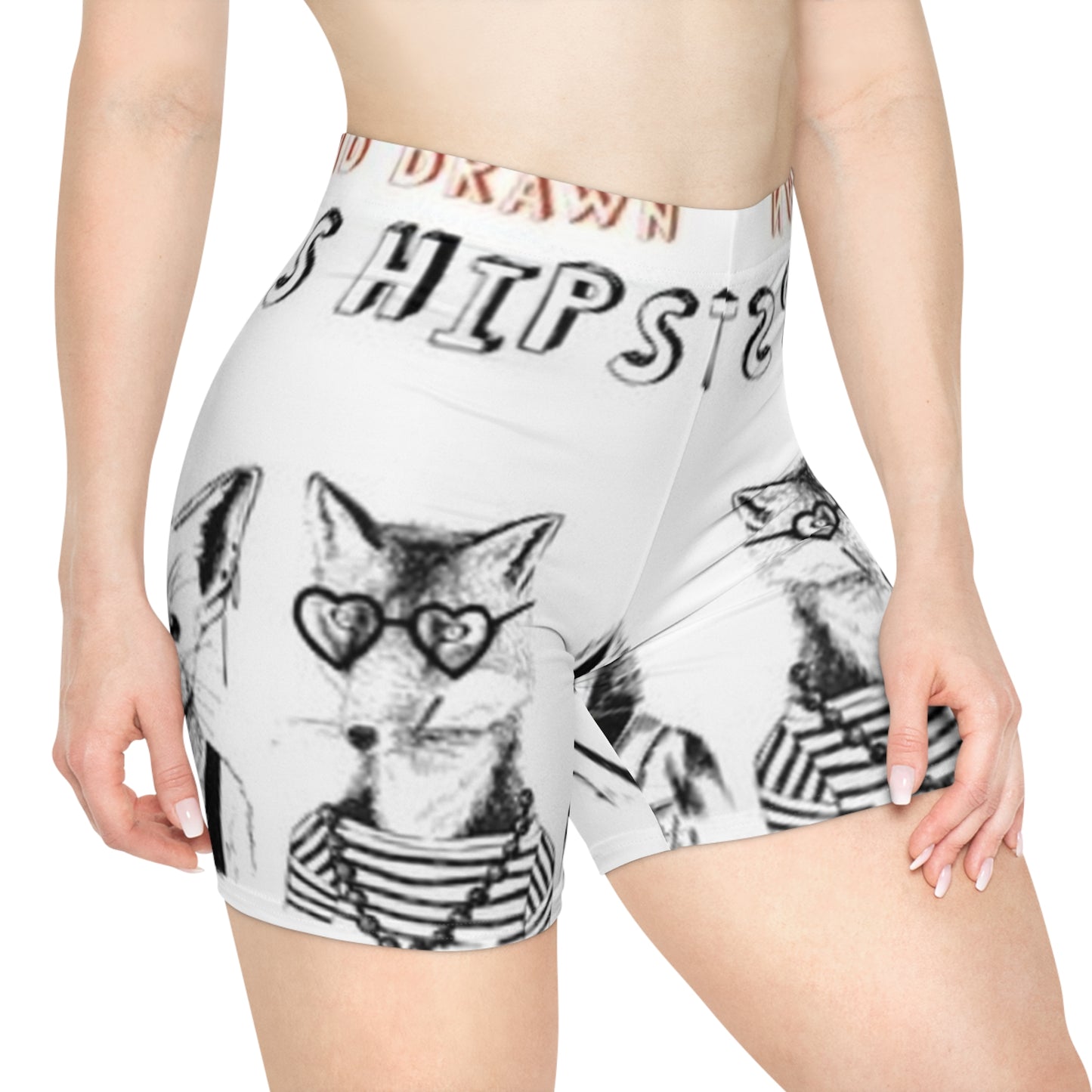 Hipster Animal Women's Biker Shorts - Cool & Trendy Workout Leggings