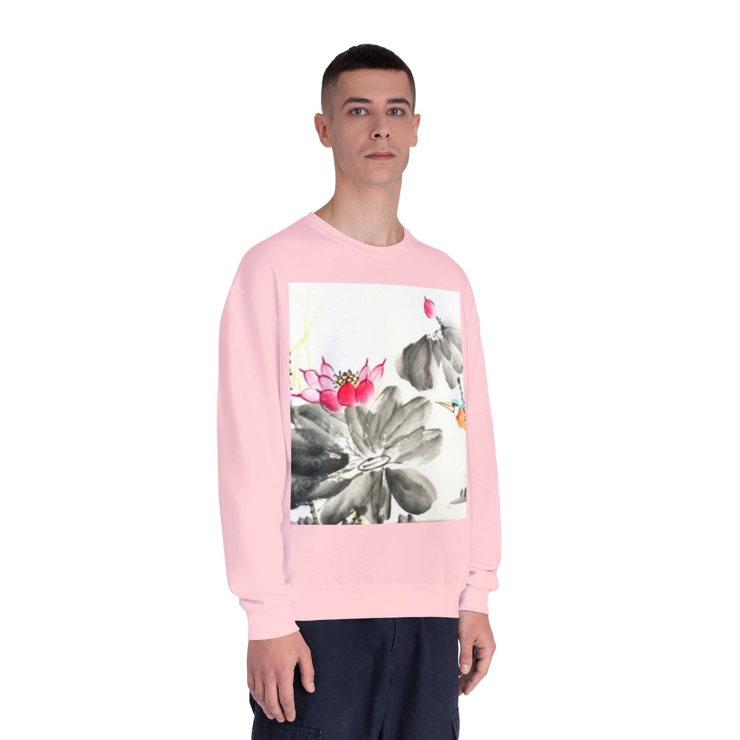 Lotus Blossom Unisex Crewneck Sweatshirt - Cozy Botanical Art Design