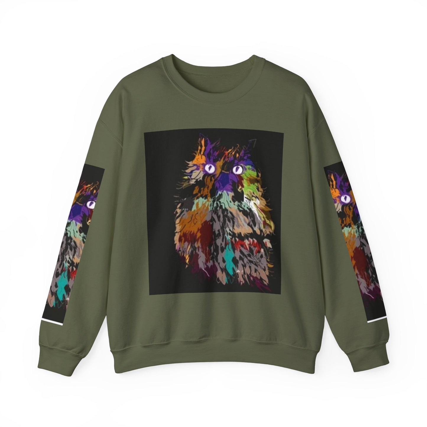 Colorful Owl Crewneck Sweatshirt - Unisex Heavy Blend™ - Cozy Art Wear for Animal Lovers