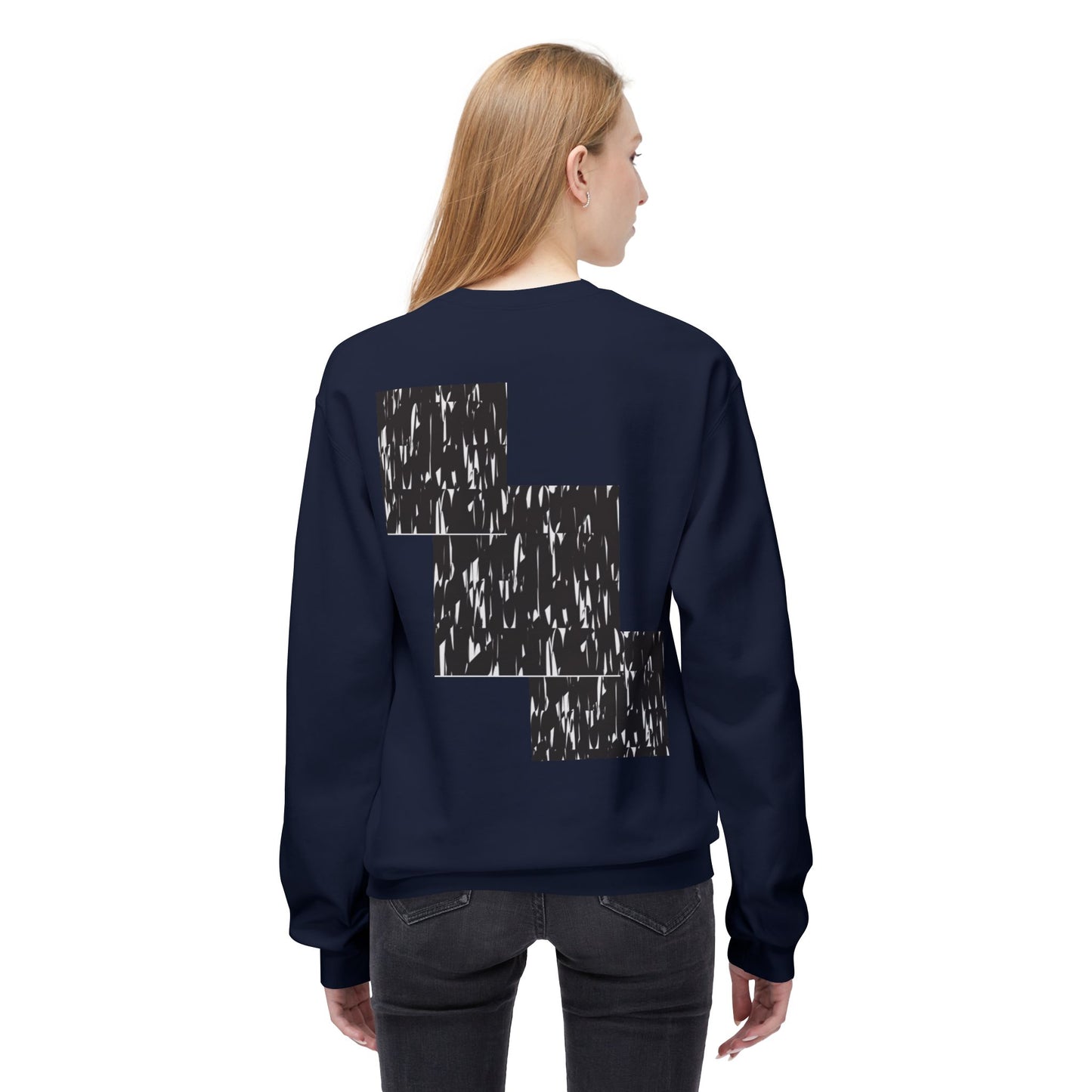 Modern Abstract Fleece Crewneck Sweatshirt - Cozy Unisex Apparel