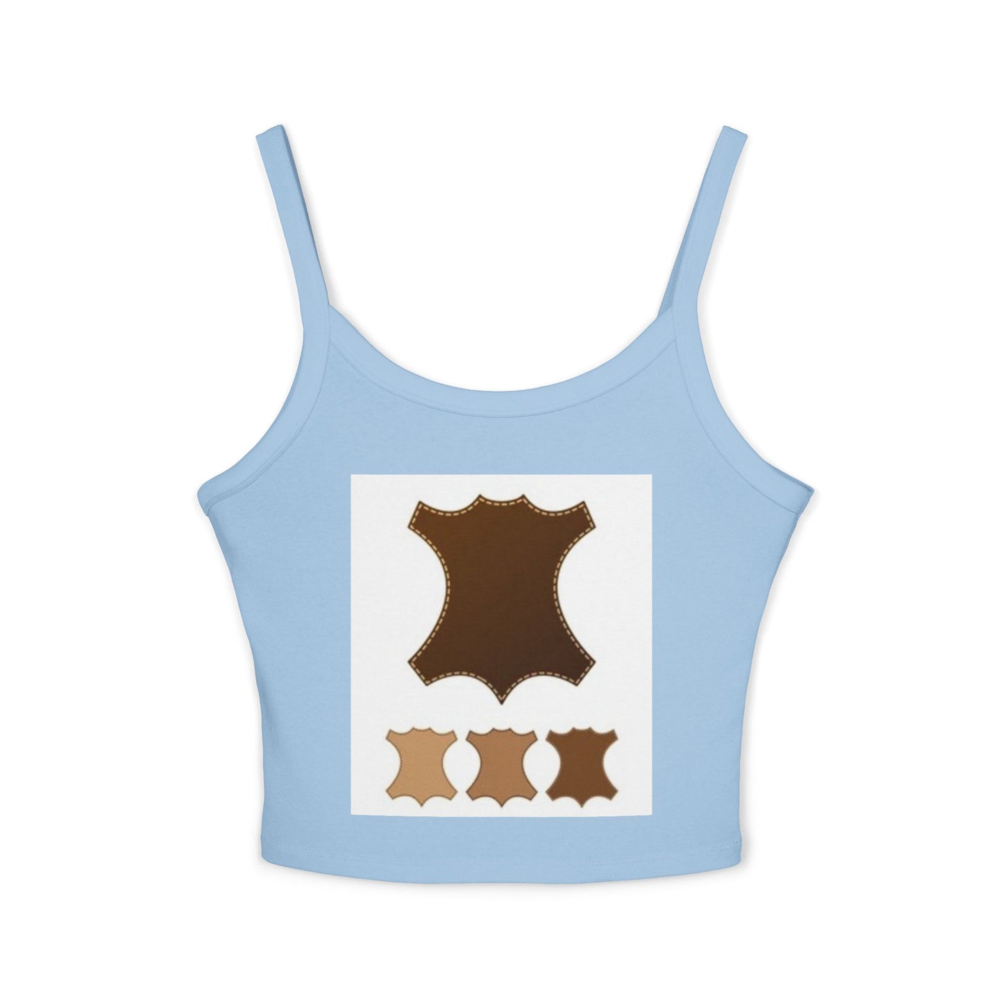 Stylish Women's Spaghetti Strap Tank Top with Leather Design