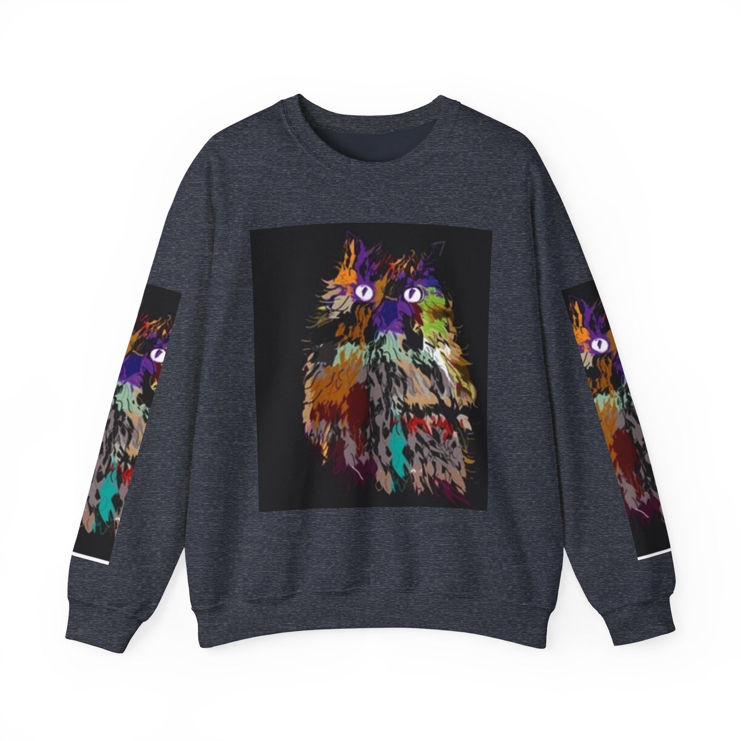 Colorful Owl Crewneck Sweatshirt - Unisex Heavy Blend™ - Cozy Art Wear for Animal Lovers