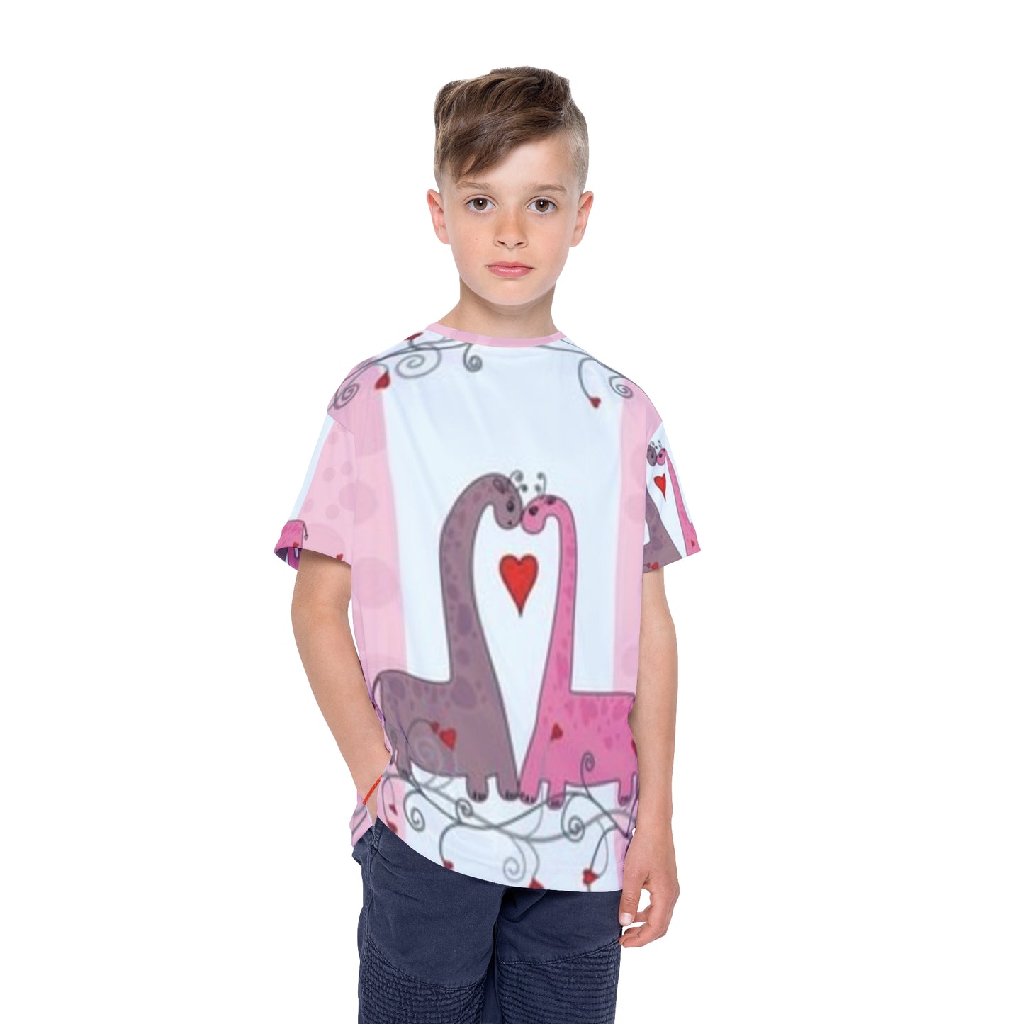 Kids Dinosaur Love T-Shirt - Cute Sports Jersey for Young Fans
