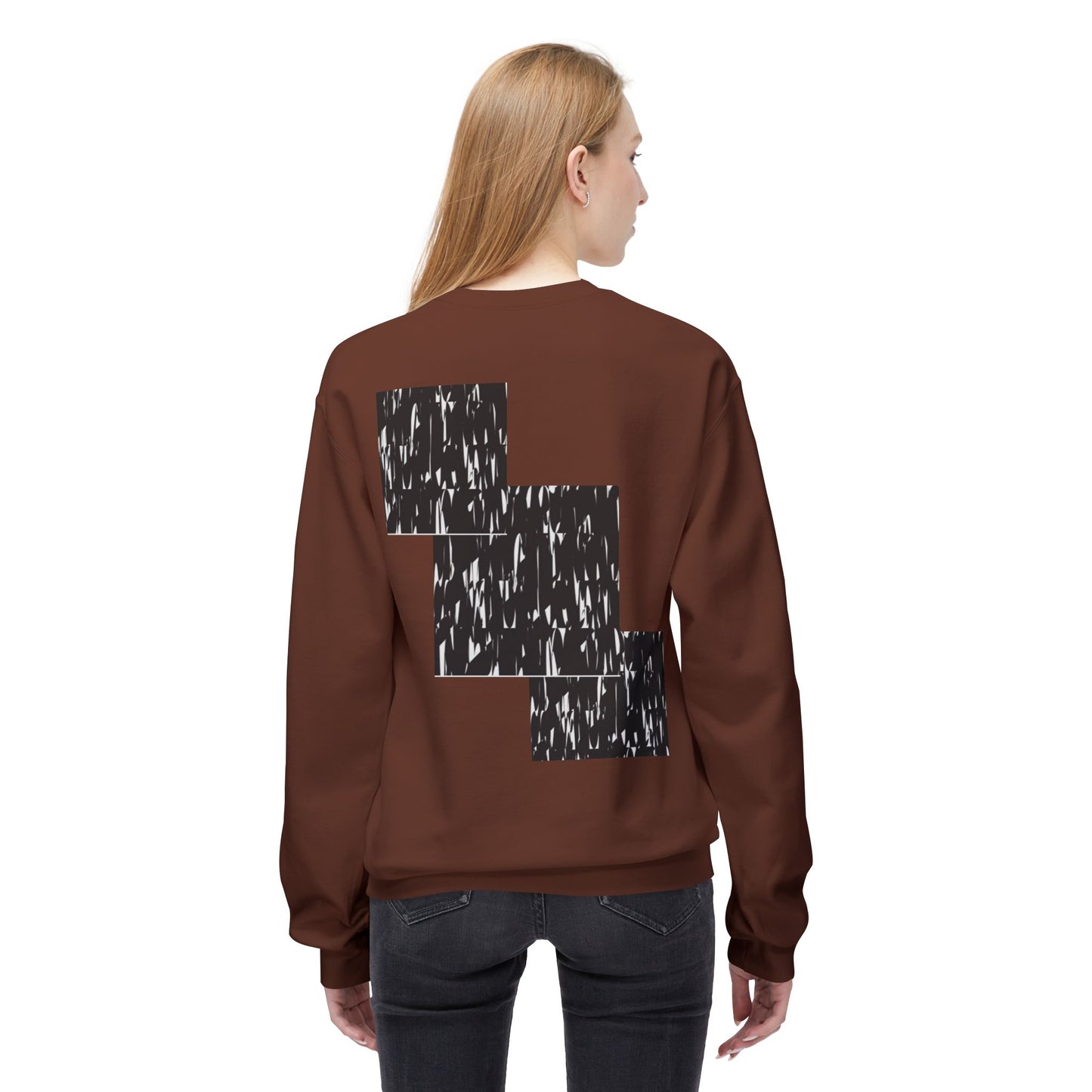 Modern Abstract Fleece Crewneck Sweatshirt - Cozy Unisex Apparel