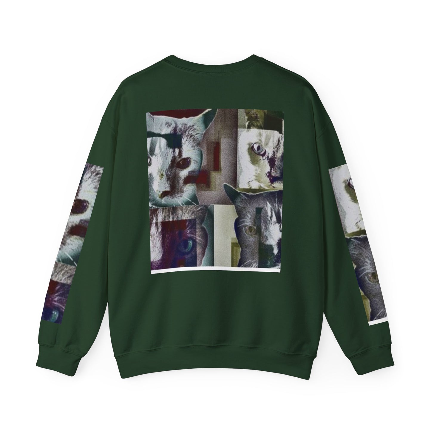 Cozy Cat Lover Crewneck Sweatshirt - Artistic Feline Design