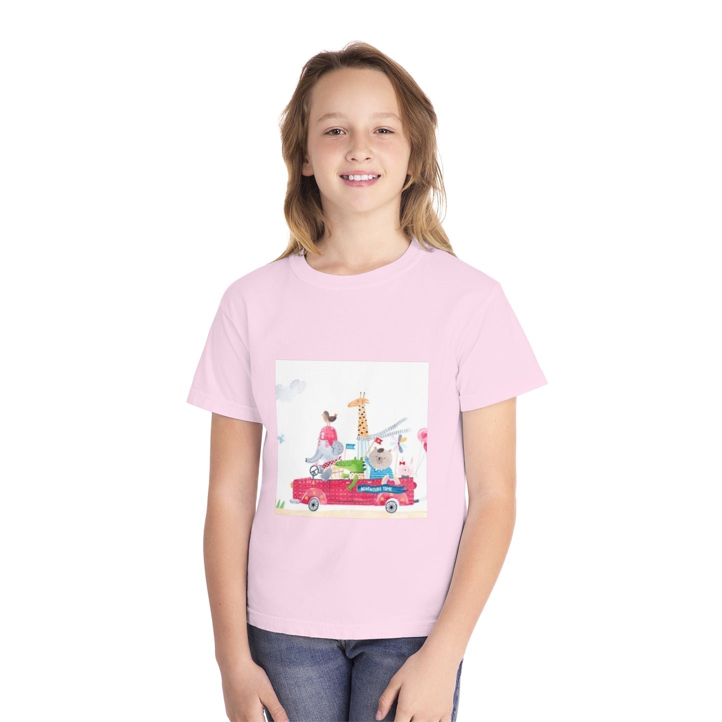 Fun Animal Adventure Youth Midweight Tee - Colorful Kids Tee for Playtime