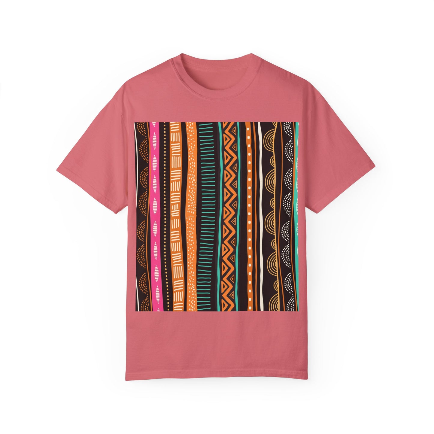 Vibrant Graphic Unisex T-Shirt - Colorful Tribal Stripes Design
