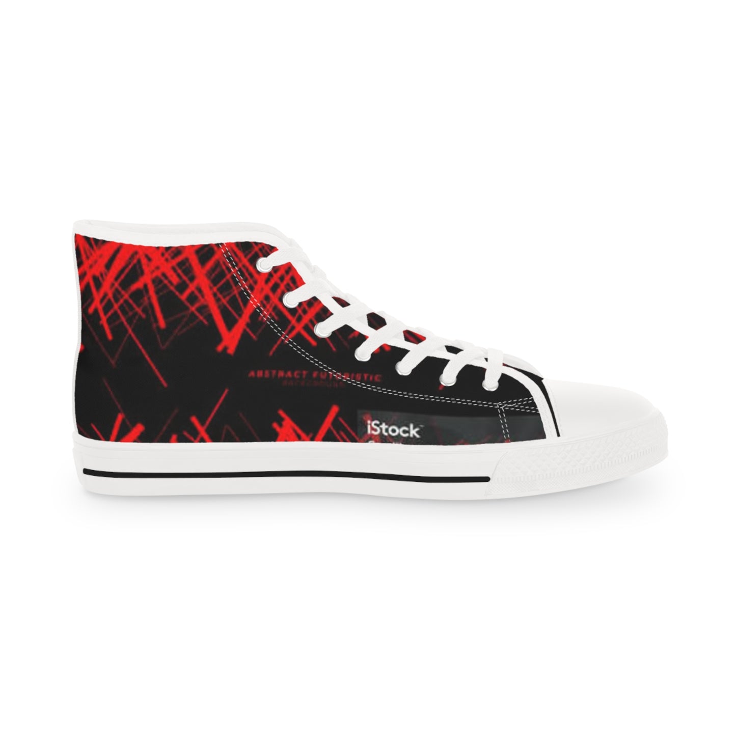 Men's High Top Sneakers - Abstract Red Design for Stylish Everyday Wear