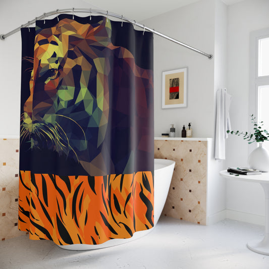 Tropical Tiger Shower Curtain - Vibrant Bathroom Decor with Jungle Vibe