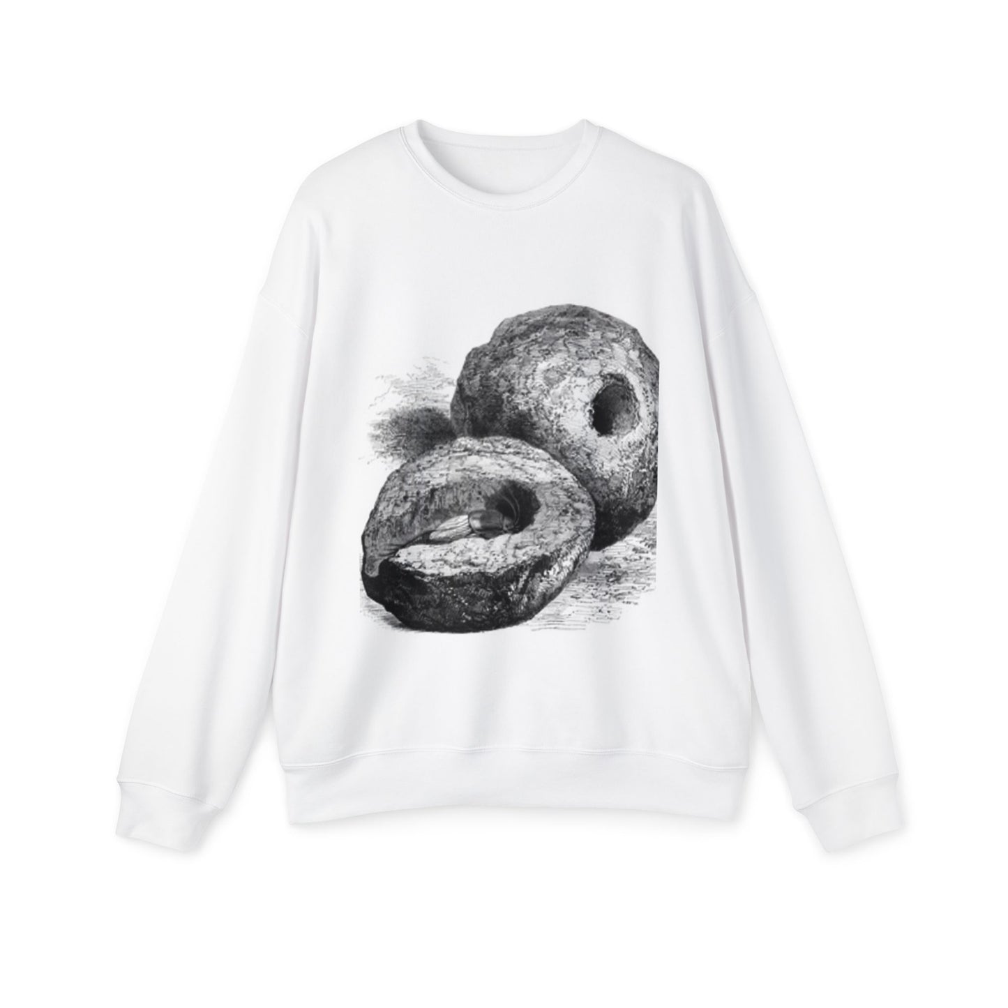 Artistic Unisex Drop Shoulder Sweatshirt with Vintage Doughnut Design
