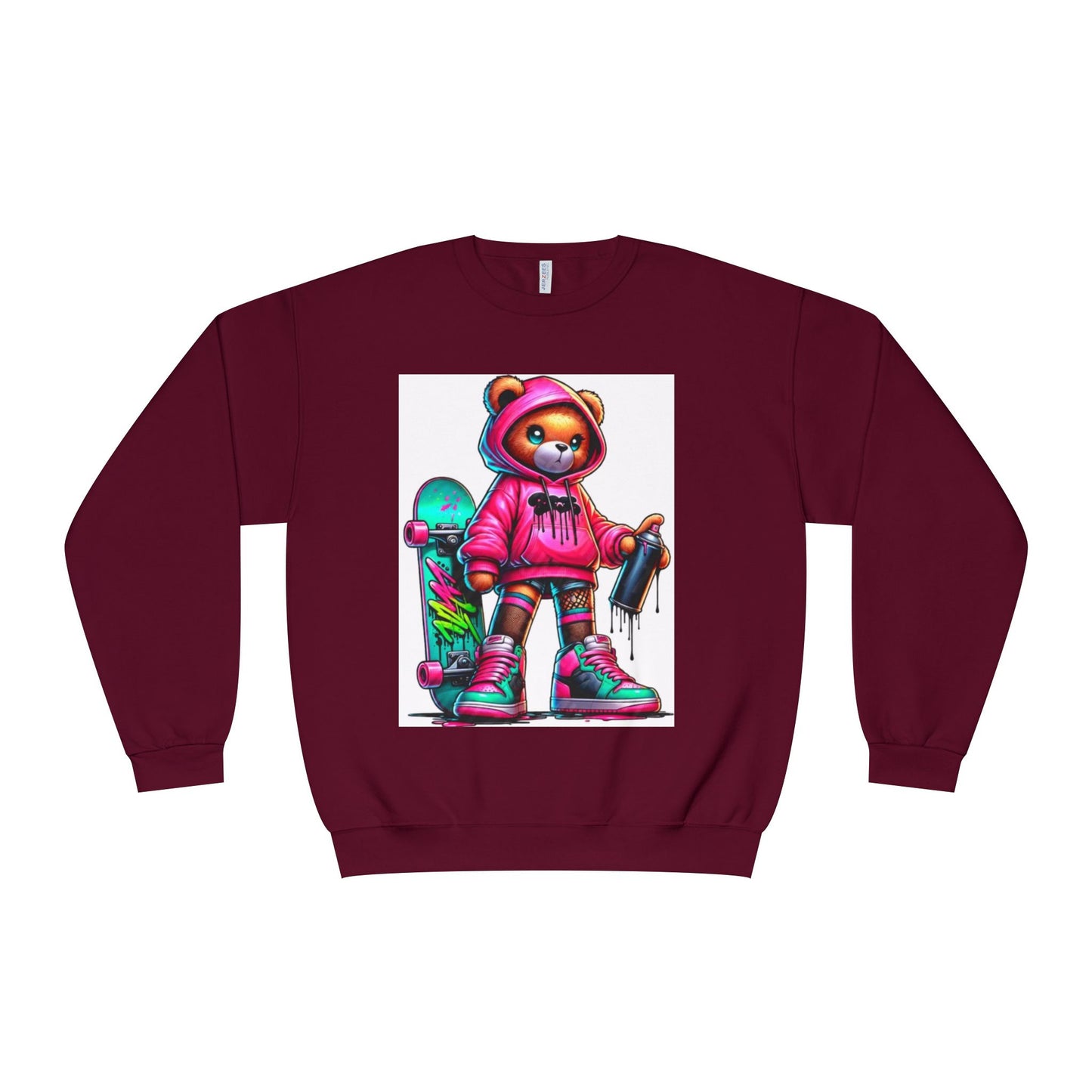 Skater Bear Crewneck Sweatshirt - Fun Streetwear Style