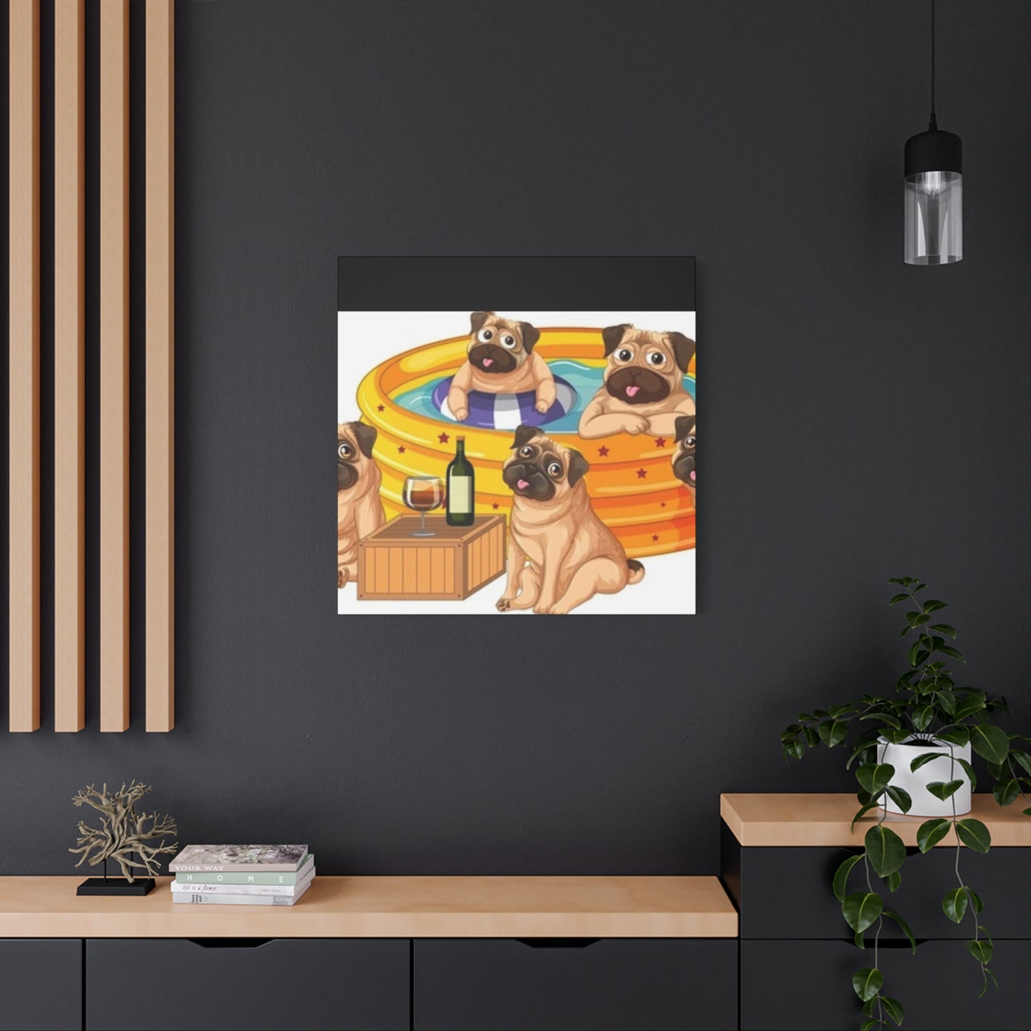 Pug Pool Party Canvas Art - Fun Pet Decor