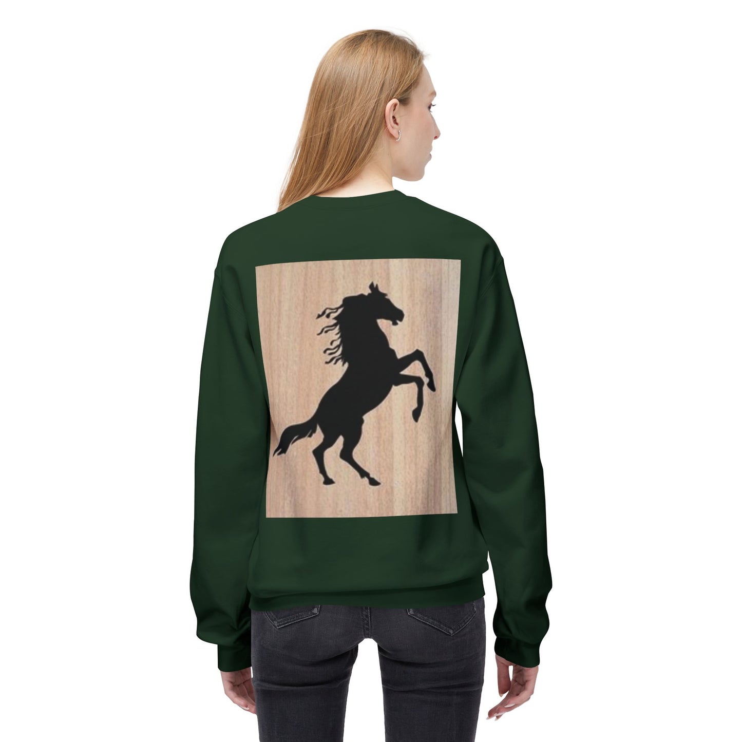 Equestrian Silhouette Fleece Sweatshirt - Perfect for Horse Lovers