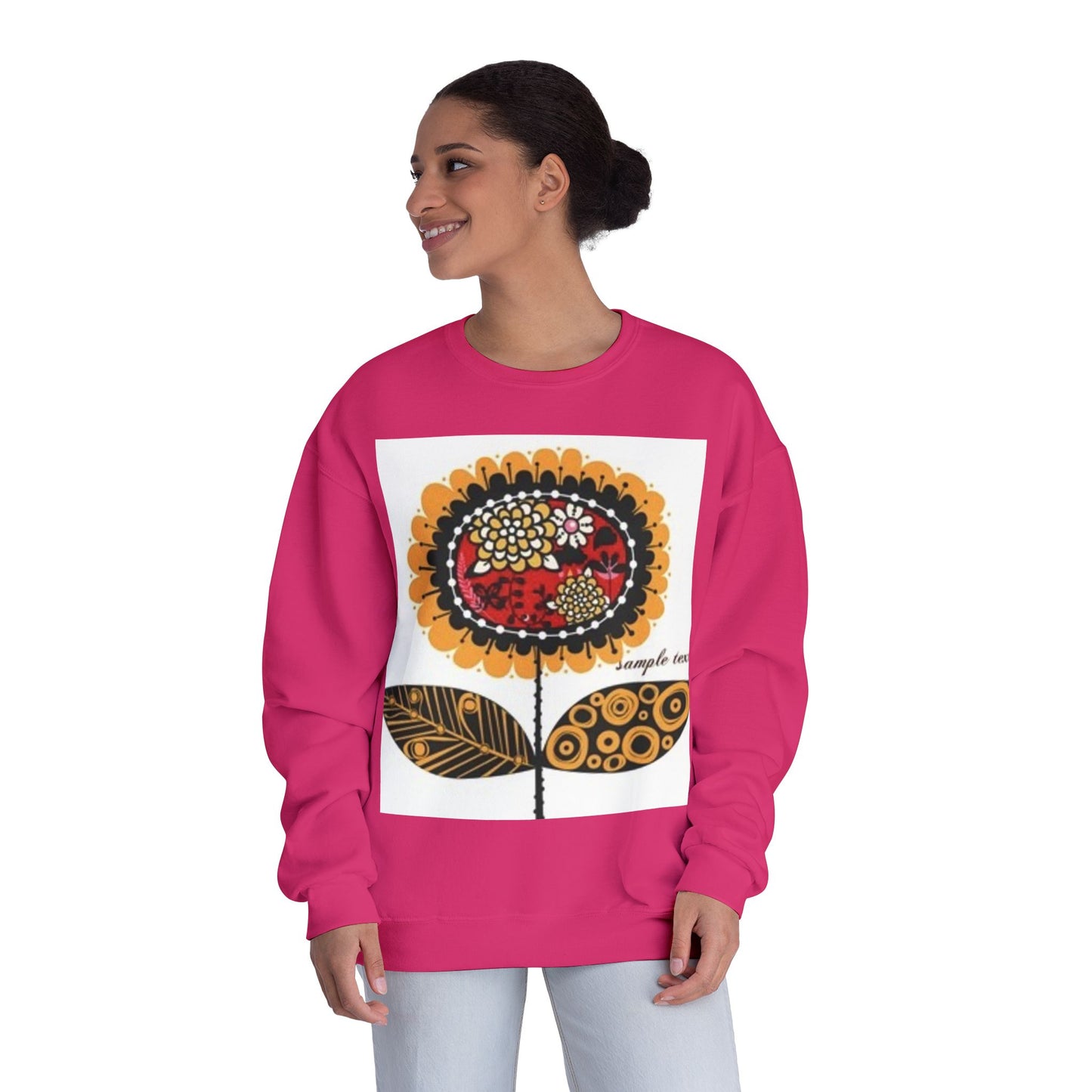 Floral Graphic Sweatshirt - Cozy Unisex Crewneck for All Occasions