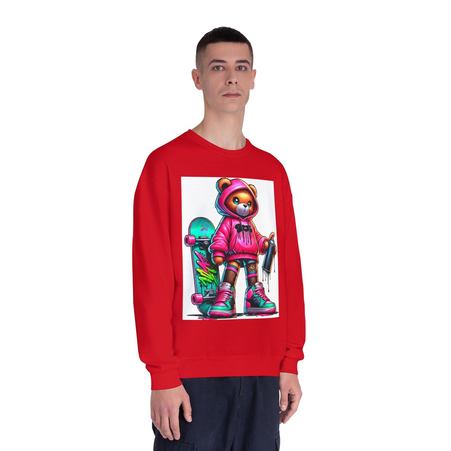 Skater Bear Crewneck Sweatshirt - Fun Streetwear Style
