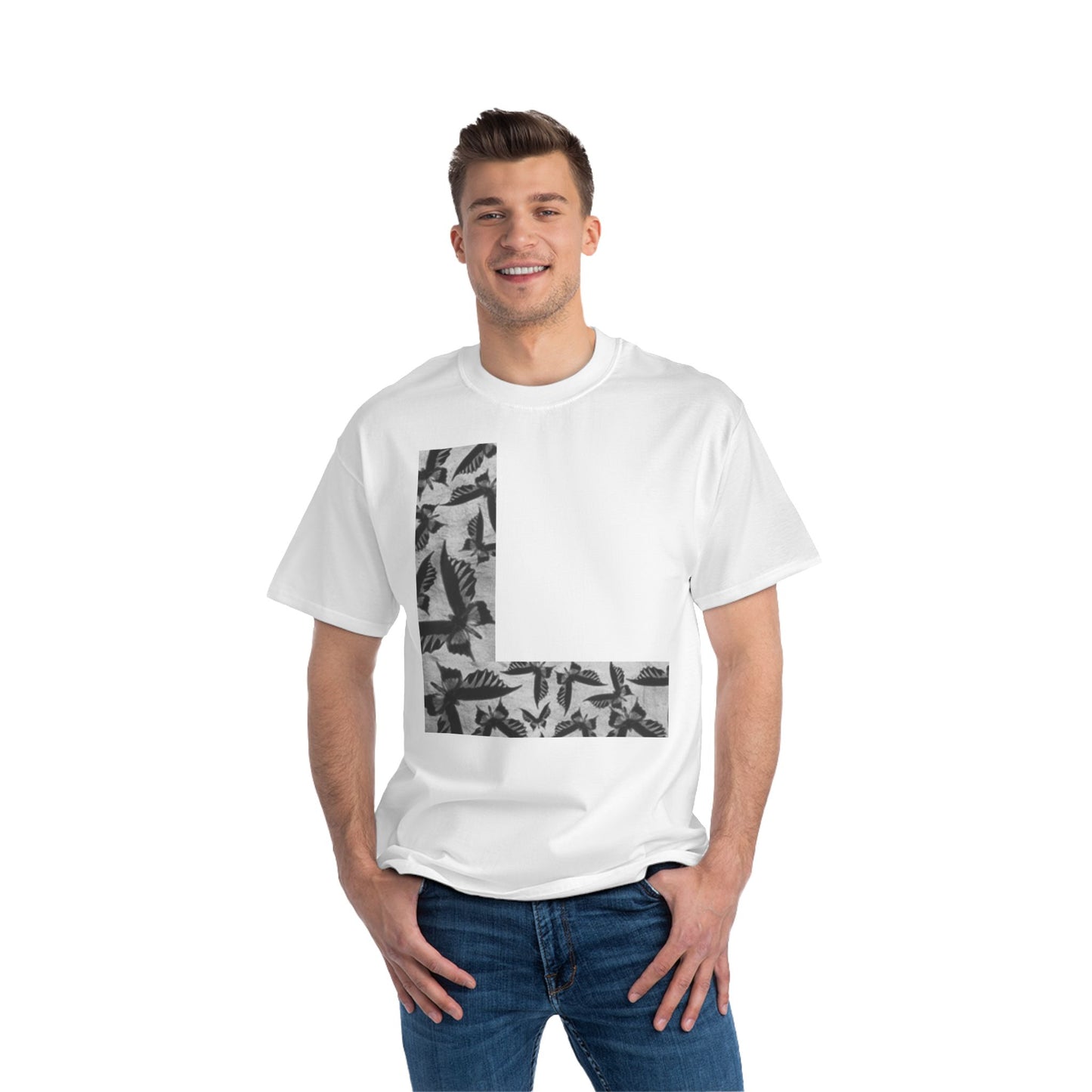 Stylish Butterfly L Graphic Tee - Casual Summer Wear