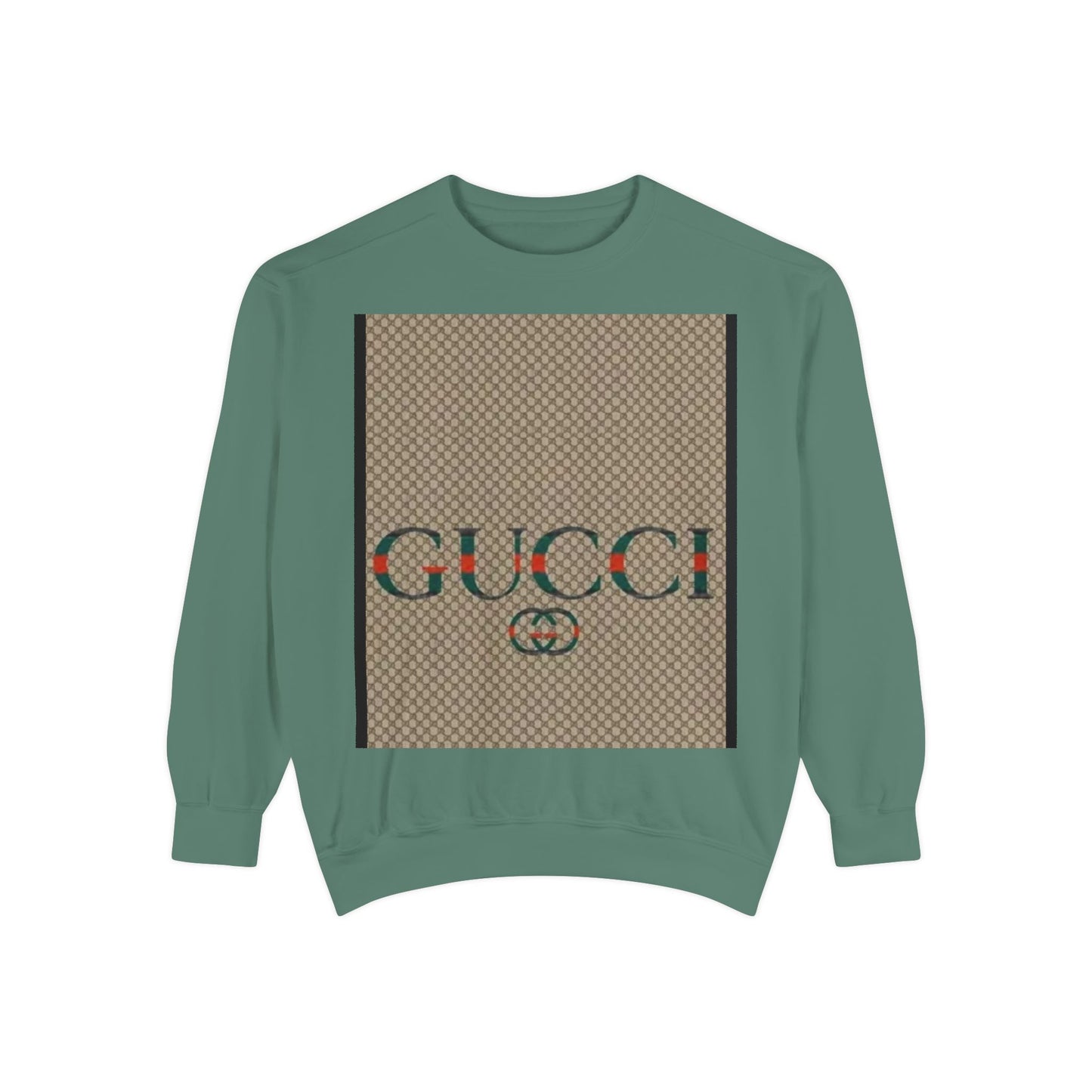 Fashionable Unisex Garment-Dyed Sweatshirt with GUCCI Design