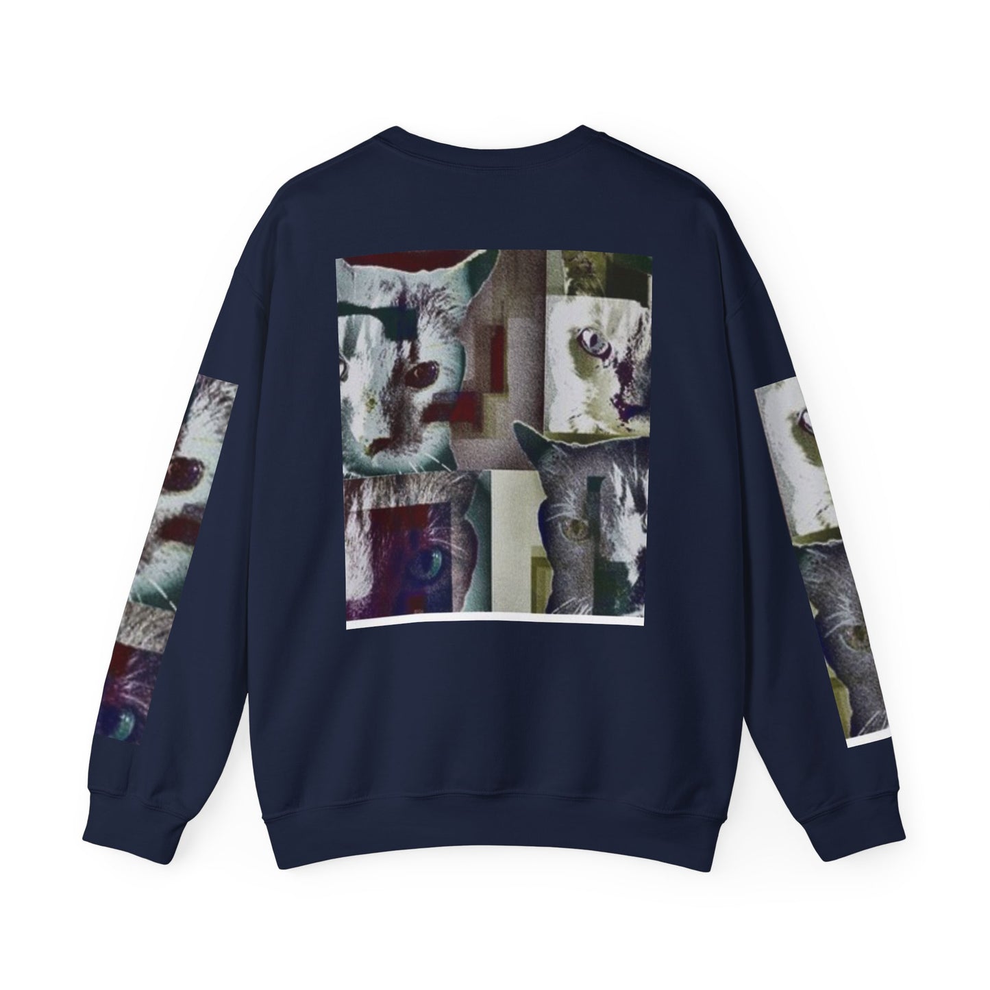 Cozy Cat Lover Crewneck Sweatshirt - Artistic Feline Design