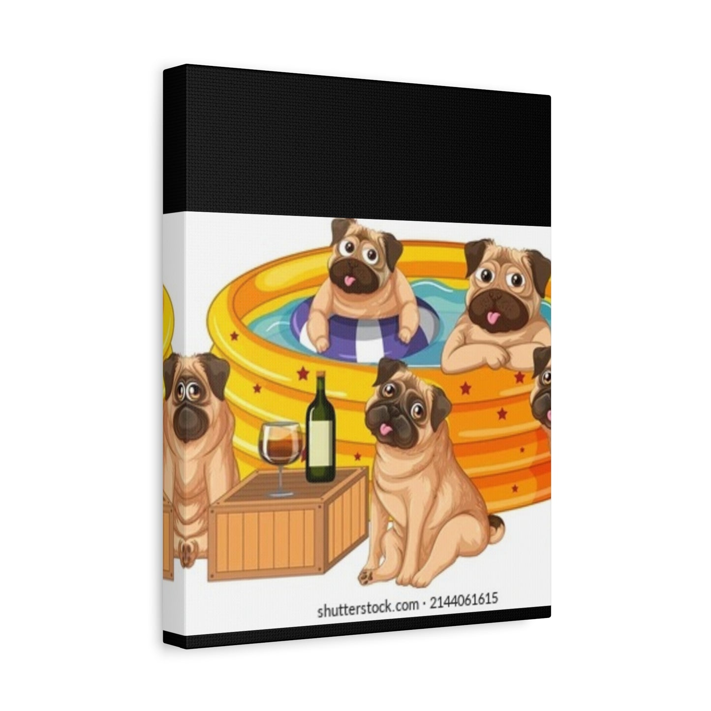 Pug Pool Party Canvas Art - Fun Pet Decor