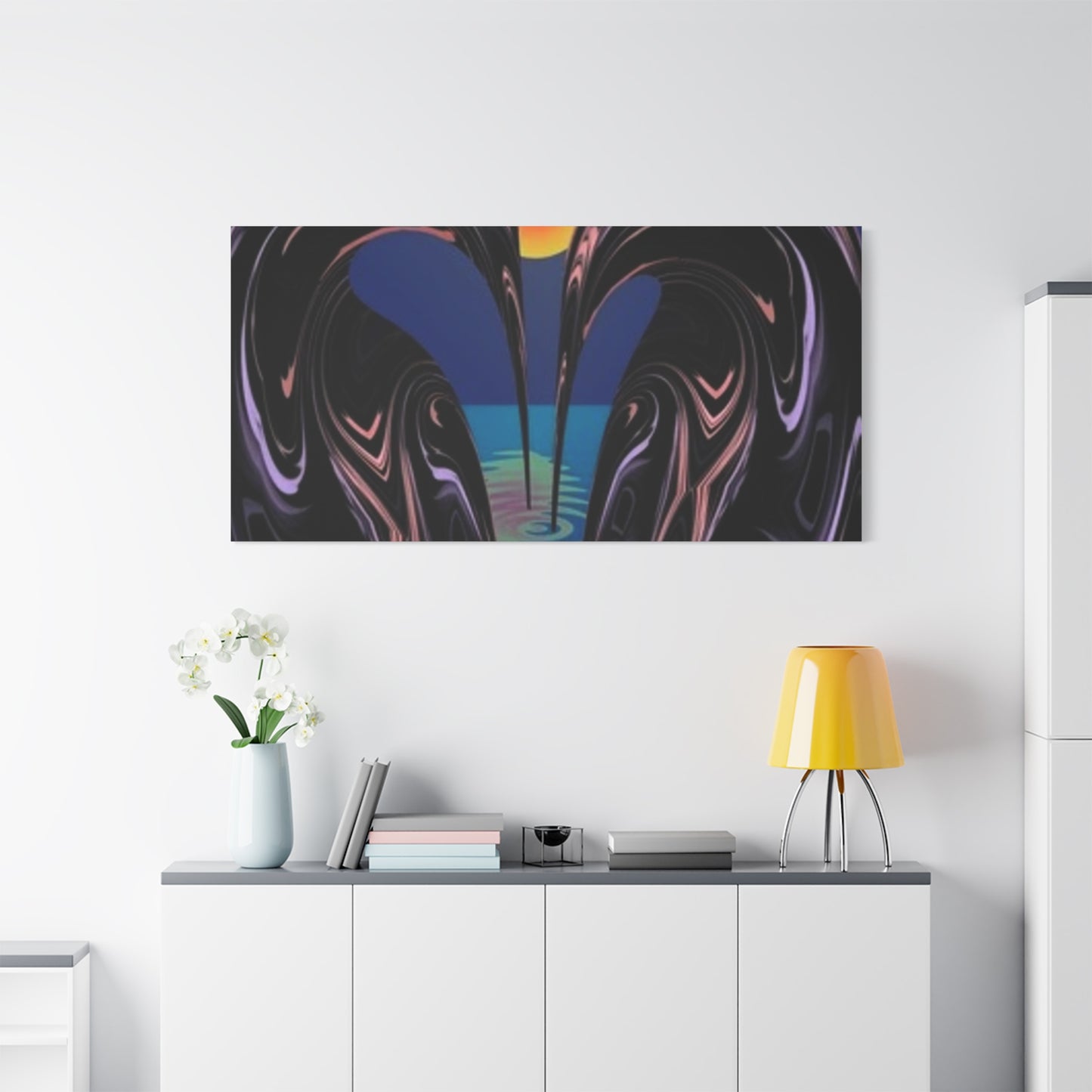 Romantic Abstract Canvas Art - Heart-Shaped Design for Home Decor