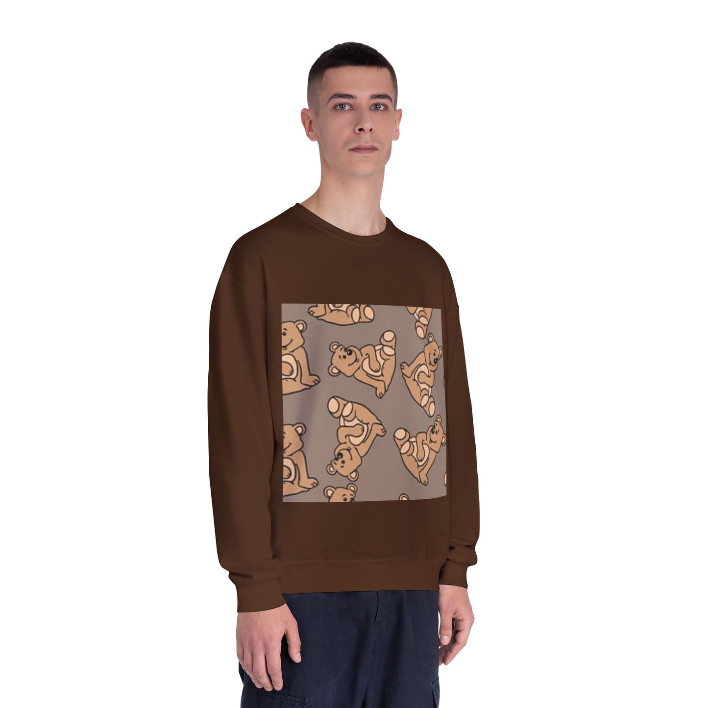 Cozy Bear Print Crewneck Sweatshirt - Perfect for Animal Lovers & Casual Comfort